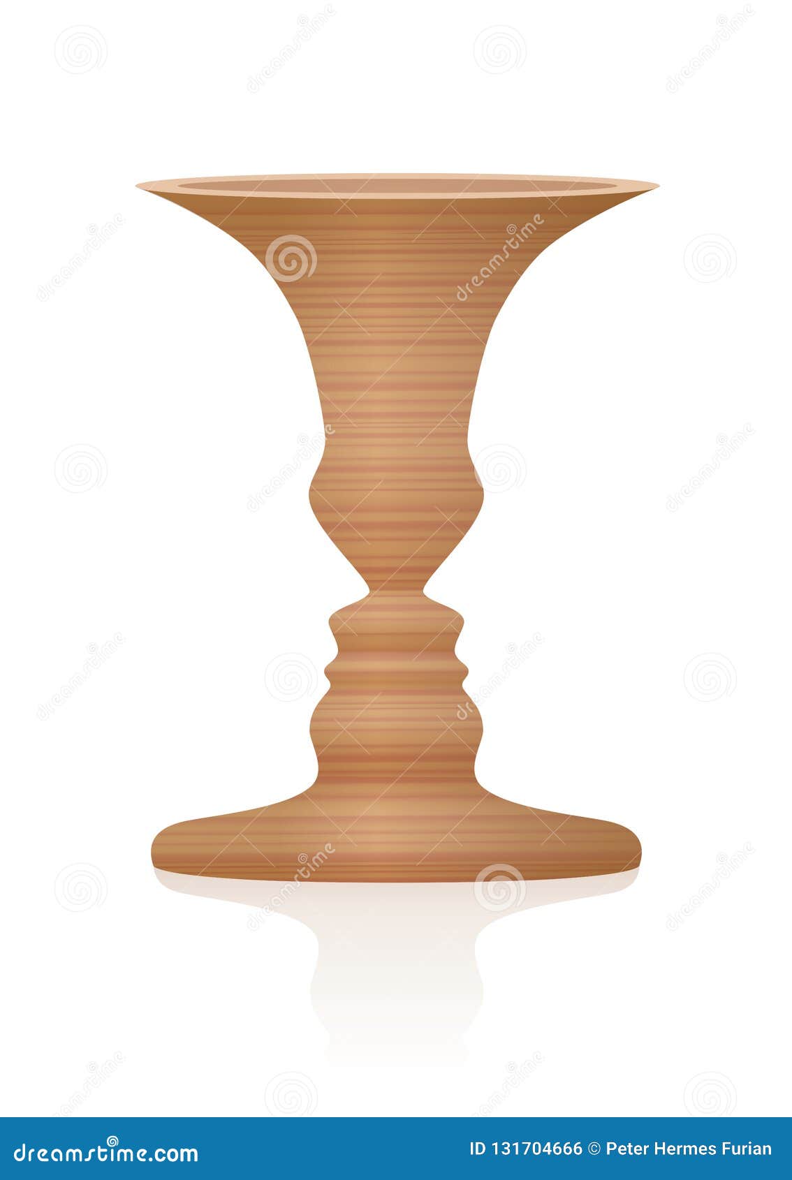 Uhøfligt excitation kolbøtte Vase Faces Optical Illusion Wooden Vessel Stock Vector - Illustration of  negative, silhouette: 131704666