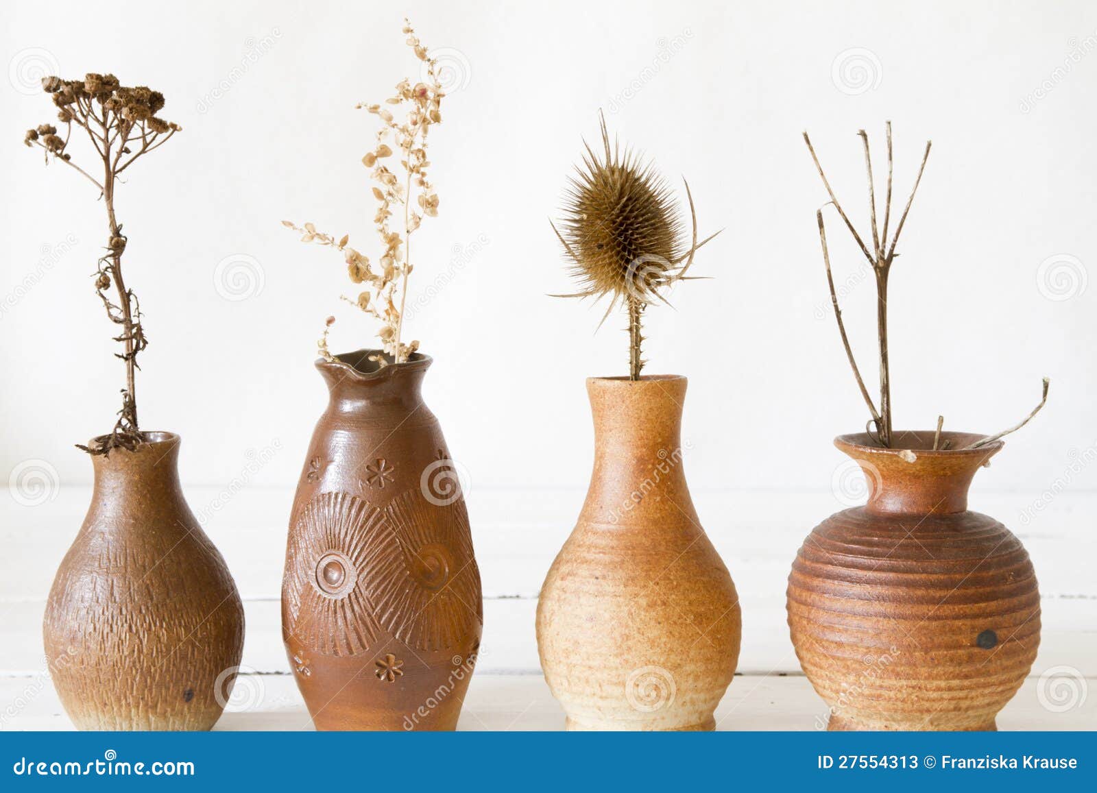 Vases with dried flowers stock image. Image of ceramic 27554313