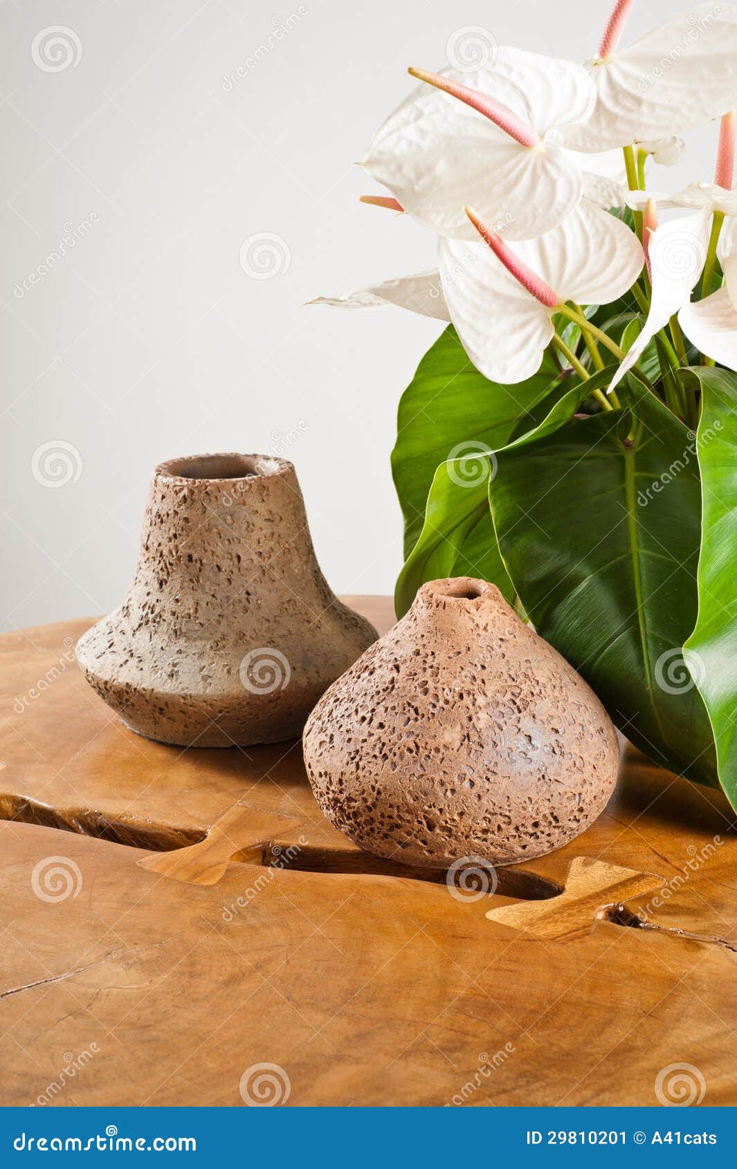 Vases and Flowers As Interior Decoration Stock Image Image of