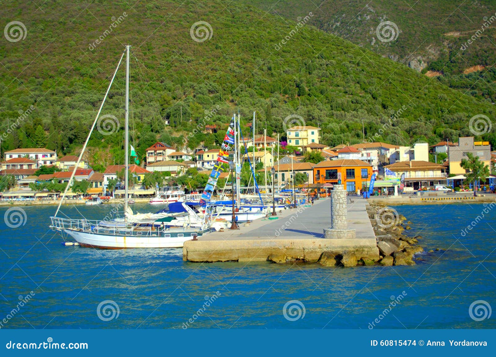 Vasiliki port Greece editorial stock image. Image of journey - 60815474