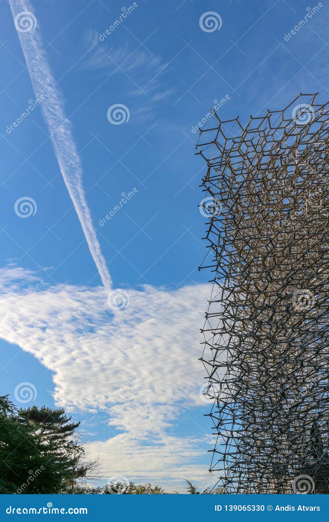 The Vast Blue Sky And Clouds Next To Steel Net Fence Freedom Concept ...
