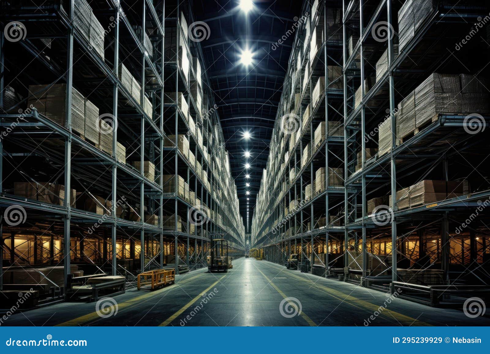 A Vast Warehouse with Towering Shelves and Assorted Boxes, Showcasing the Complexity of