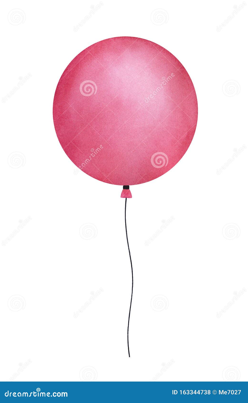 Vaste Ballon Volant Rose Vif Avec Fil De Roulement Illustration