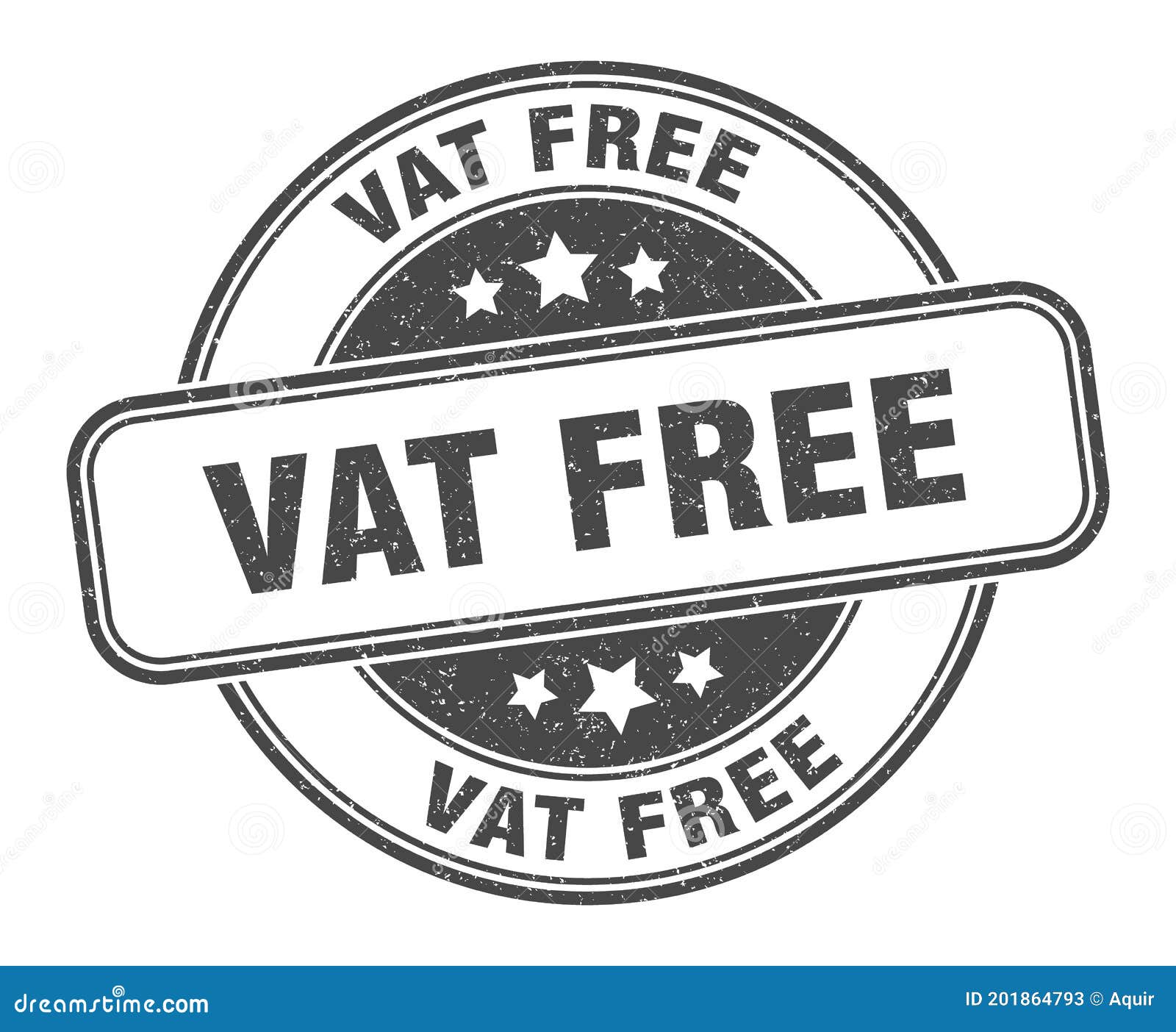 Vat Free Stamp. Vat Free Label. Round Grunge Sign Stock Vector