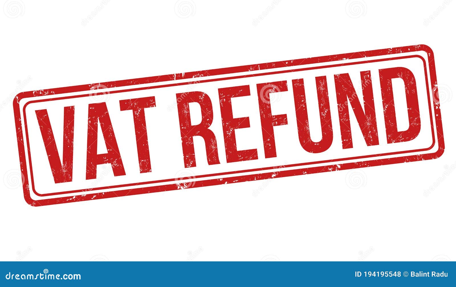 vat refund sign or stamp