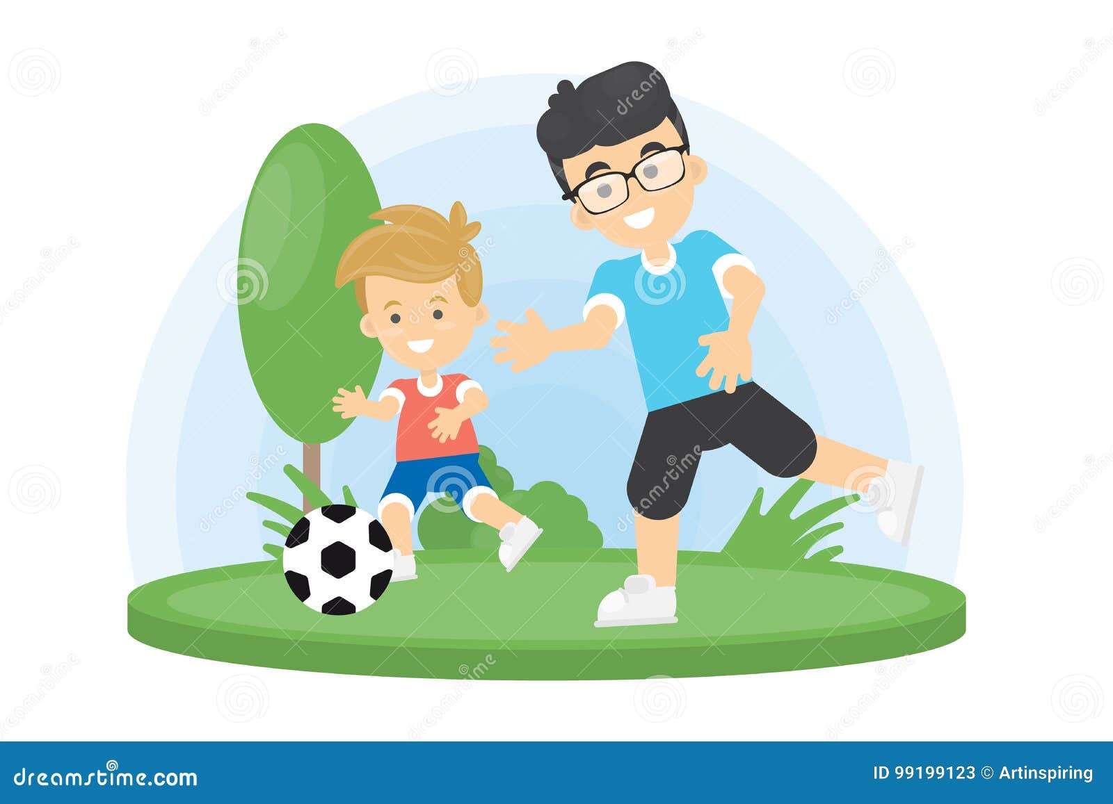 Папа играет в футбол. Отец и сын играют рисунок. Папа с сыном играют в футбол. Папа играет в футбол иллюстрация. Отец играющий в футбол рисунок.