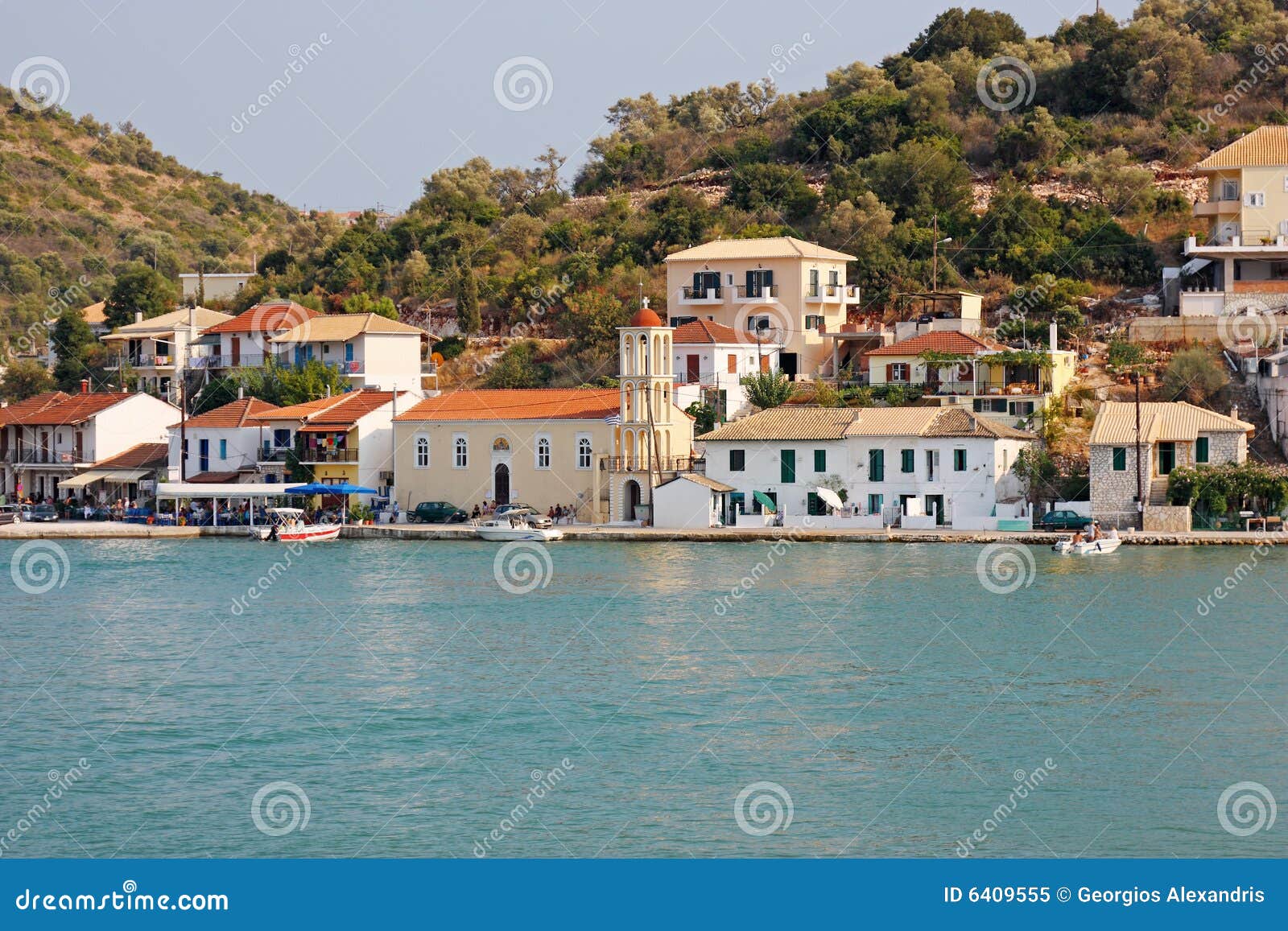 Vathi, isola di Meganisi immagine stock. Immagine di città - 6409555