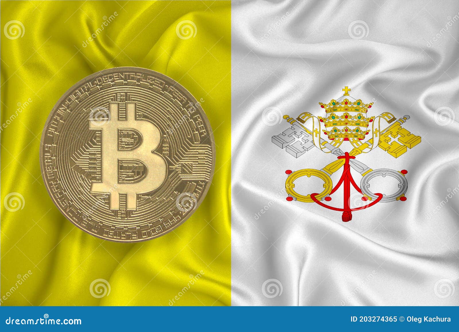 Vatican Flag, Bitcoin Gold Coin on Flag Background. the Concept of  Blockchain, Bitcoin, Currency Decentralization in the Country Stock Image -  Image of business, cryptocurrency: 203274365