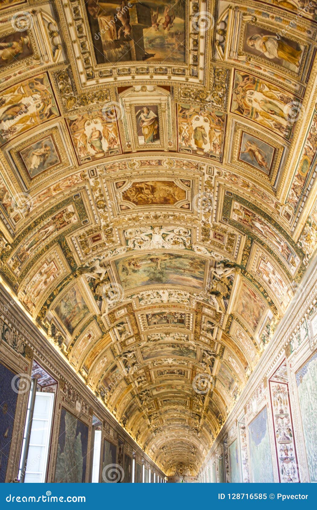 Painting Fresco Ceilings In The Vatican Museum Editorial