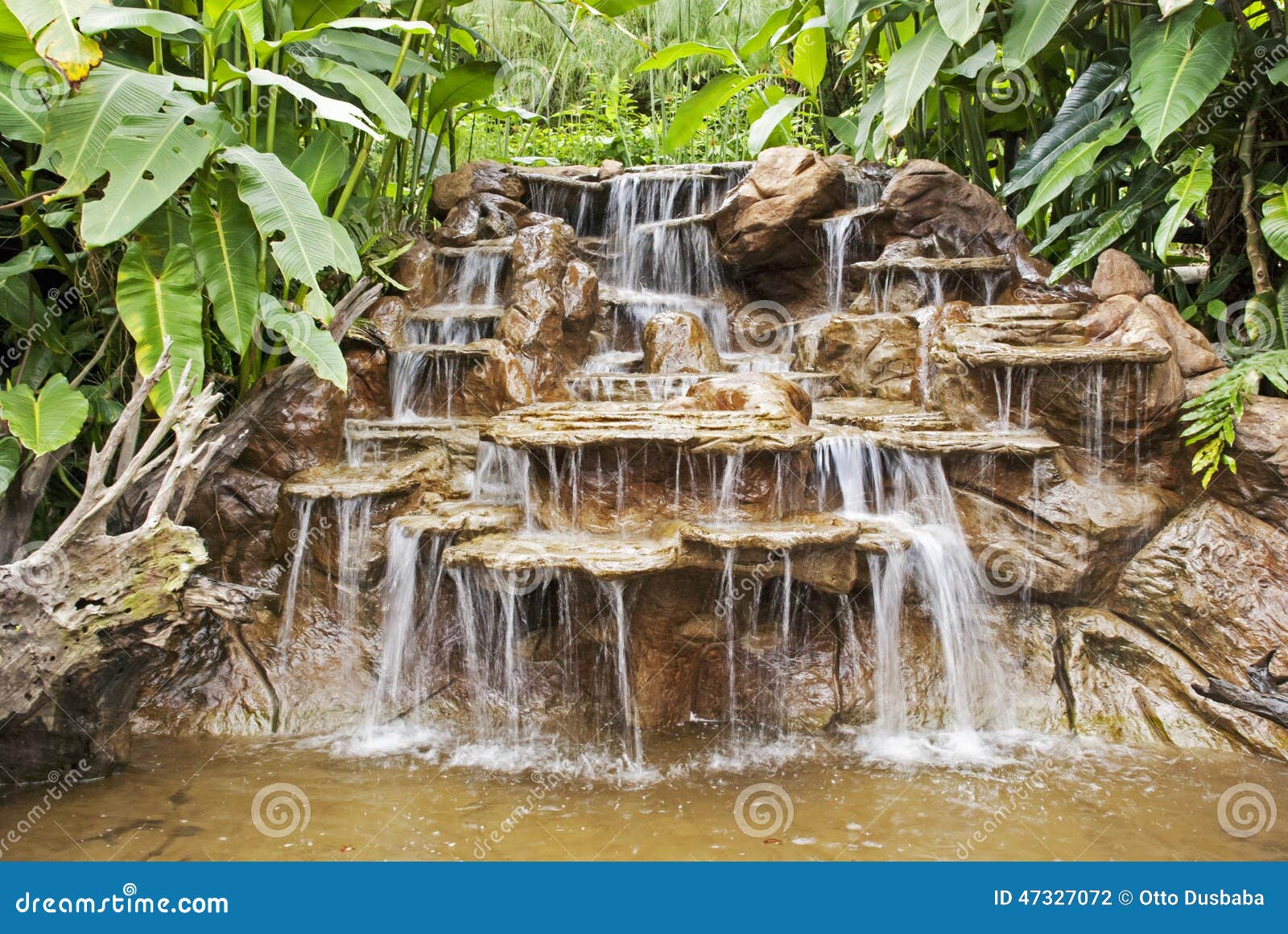 Vattenfall i en Costa Rica rainforest. Applådera vattenfallet i en Costa Rica rainforest, La Paz Waterfall Gardens