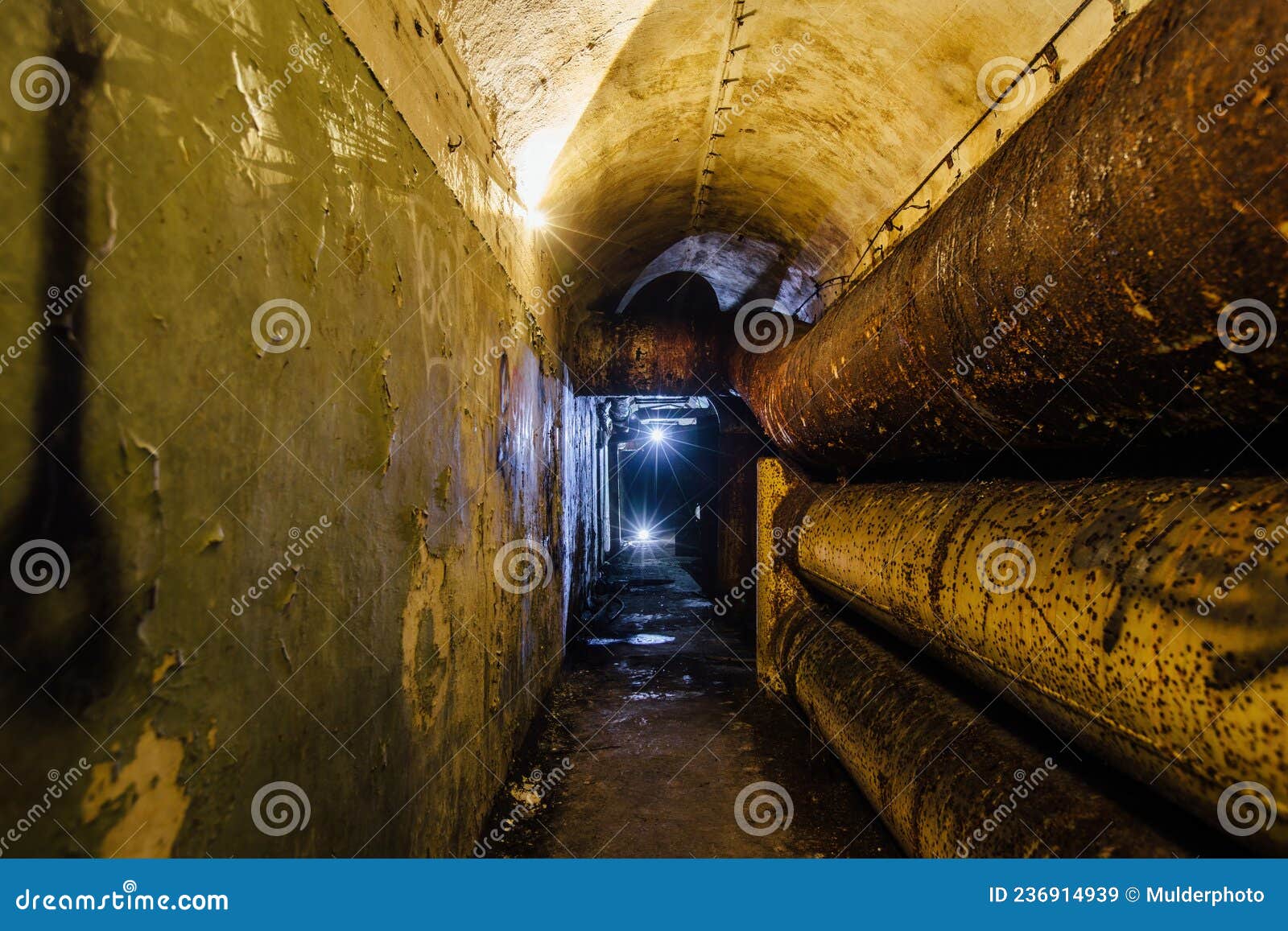 Vaulted Concrete Underground Tunnel of Sewer, Heating Duct or Water