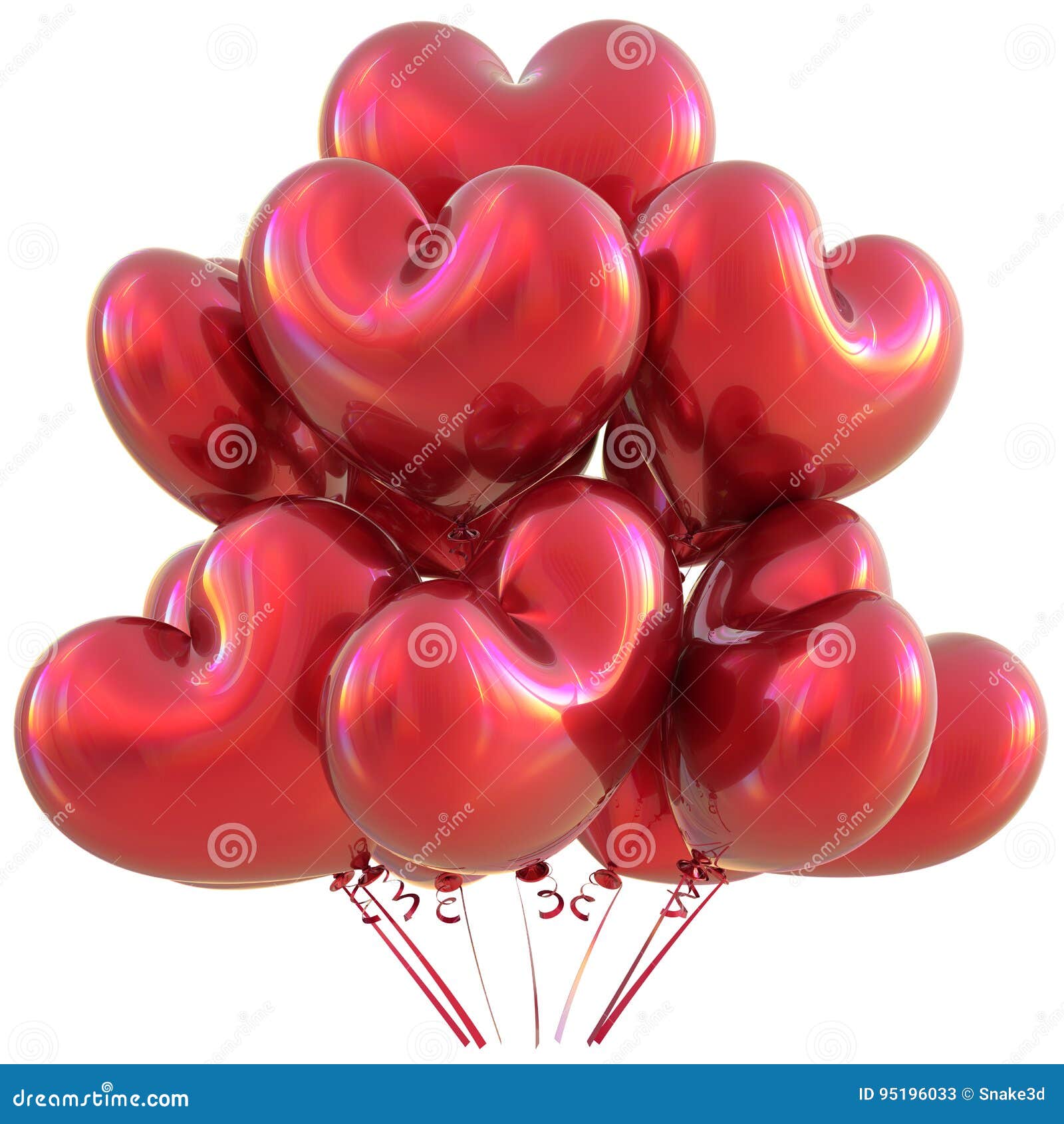 Fondo ilustracion 3d.Globos rojos.Cumpleaños,celebraciones y bodas