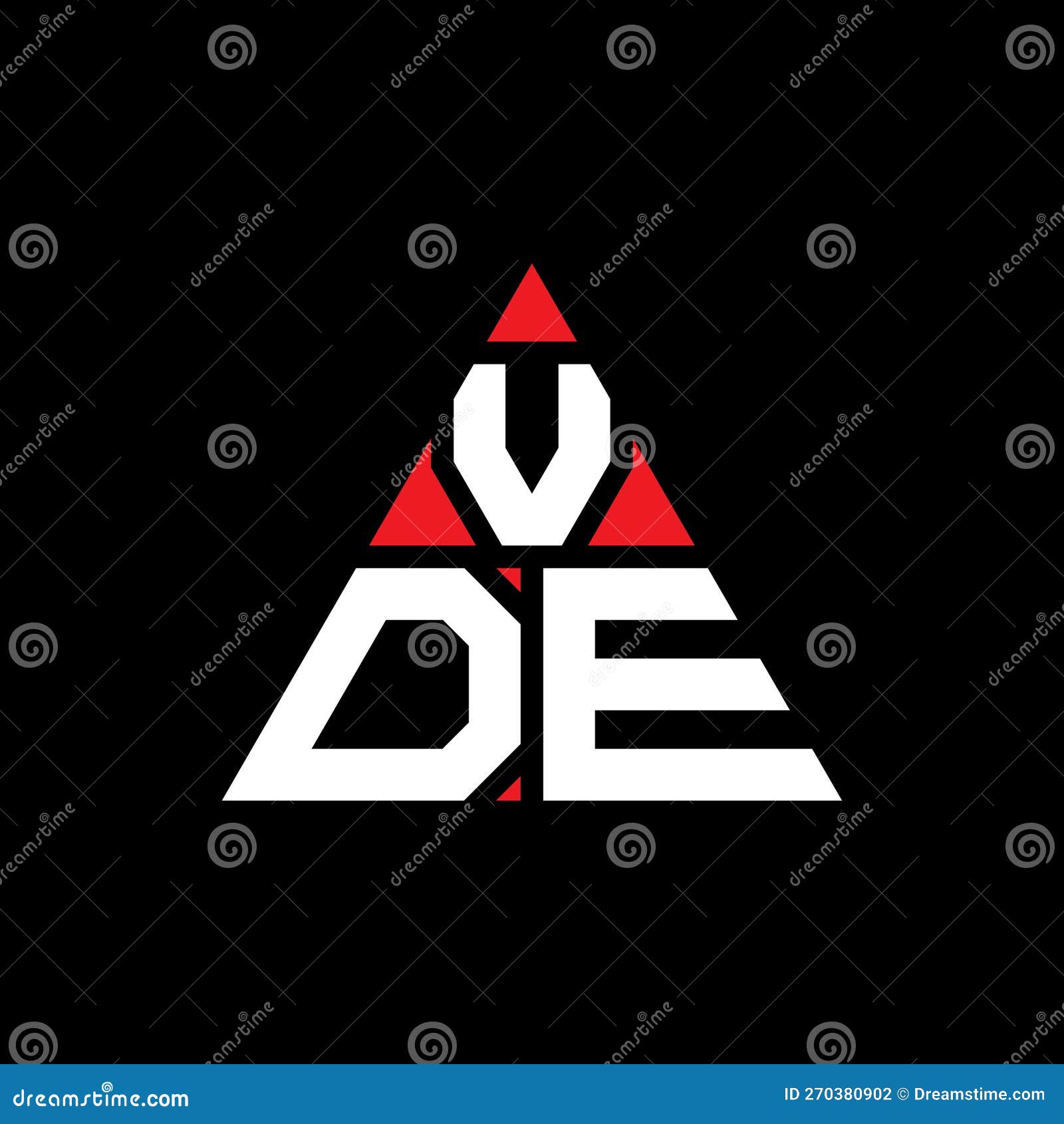 vde triangle letter logo  with triangle . vde triangle logo  monogram. vde triangle  logo template with red