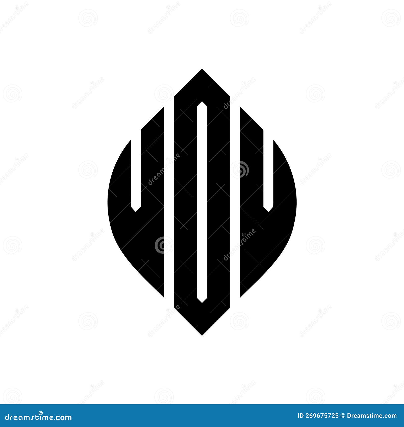 vdv circle letter logo  with circle and ellipse . vdv ellipse letters with typographic style. the three initials form a