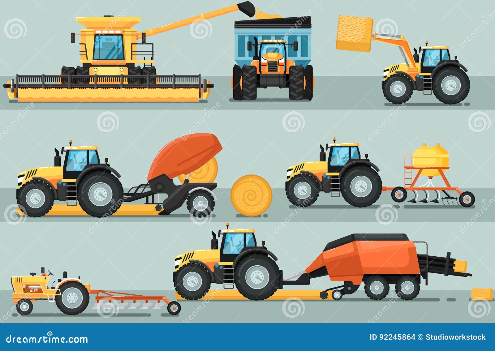 Página Colorindo Com O Trator Que Cultiva O Veículo Ilustração do Vetor -  Ilustração de grampo, carro: 149617955