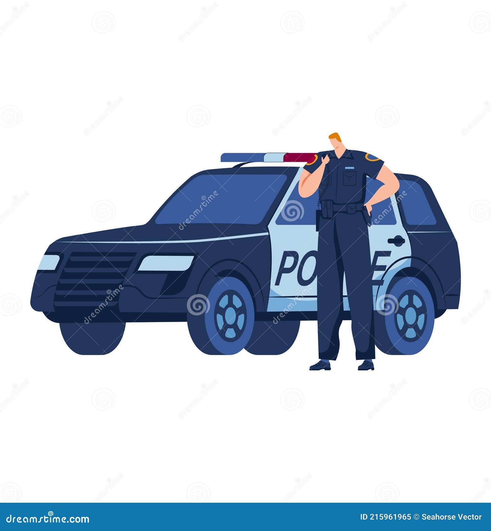 Desenhos Animados Do Carro De Polícia Ilustração do Vetor - Ilustração de  pneu, emergência: 75844174