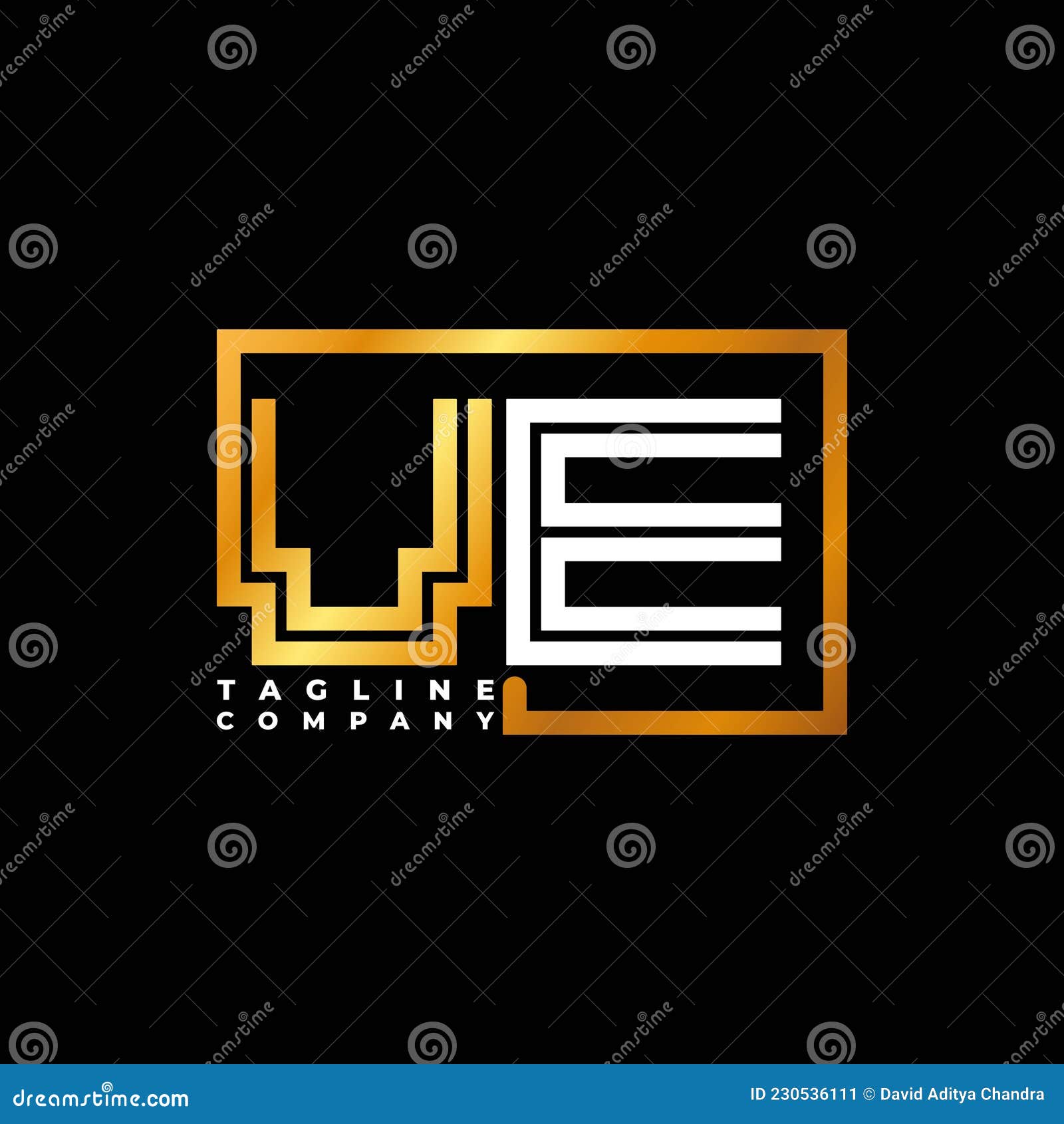 ve letter golden  line 