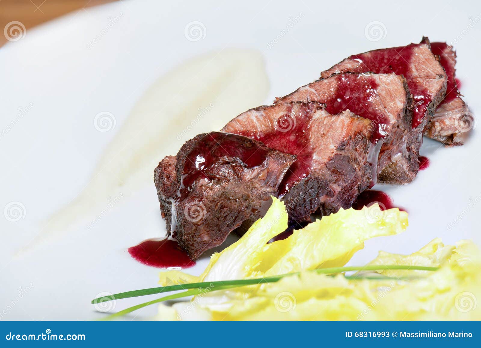 Veal cheek with balsamic stock image. Image of balsamic 68316993