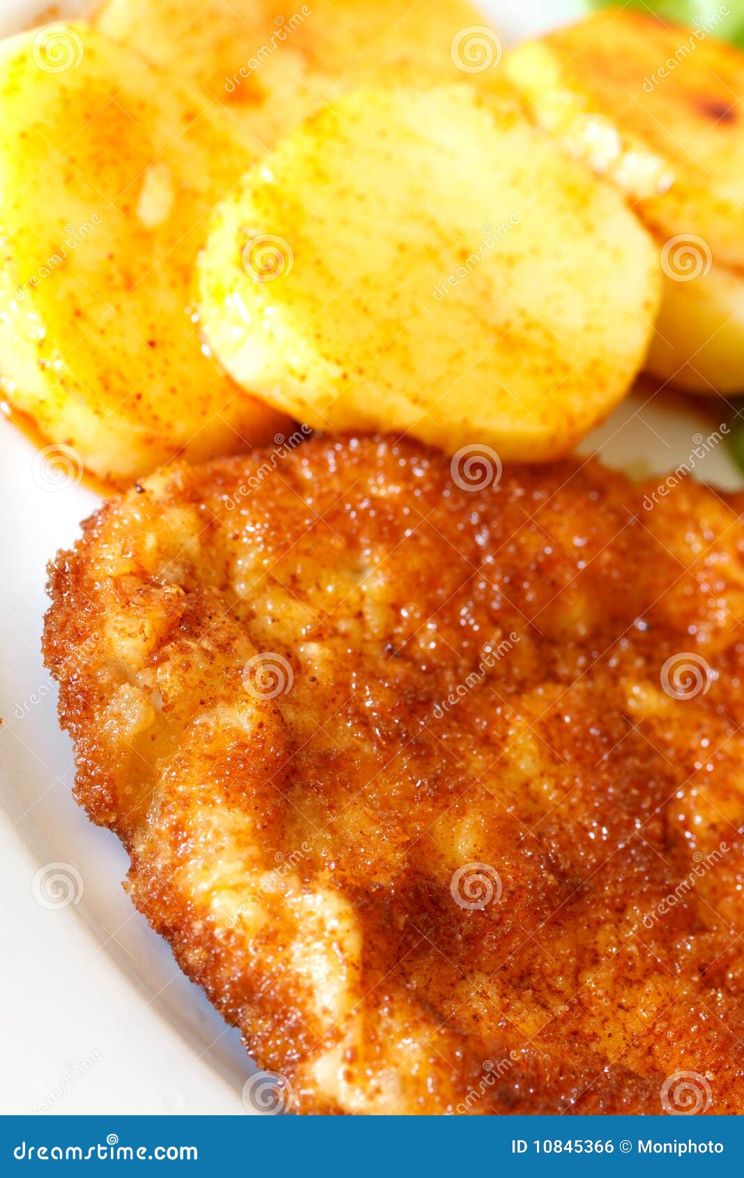 Veal Cutlet Schnitzel with Lettuce Stock Photo Image of fried
