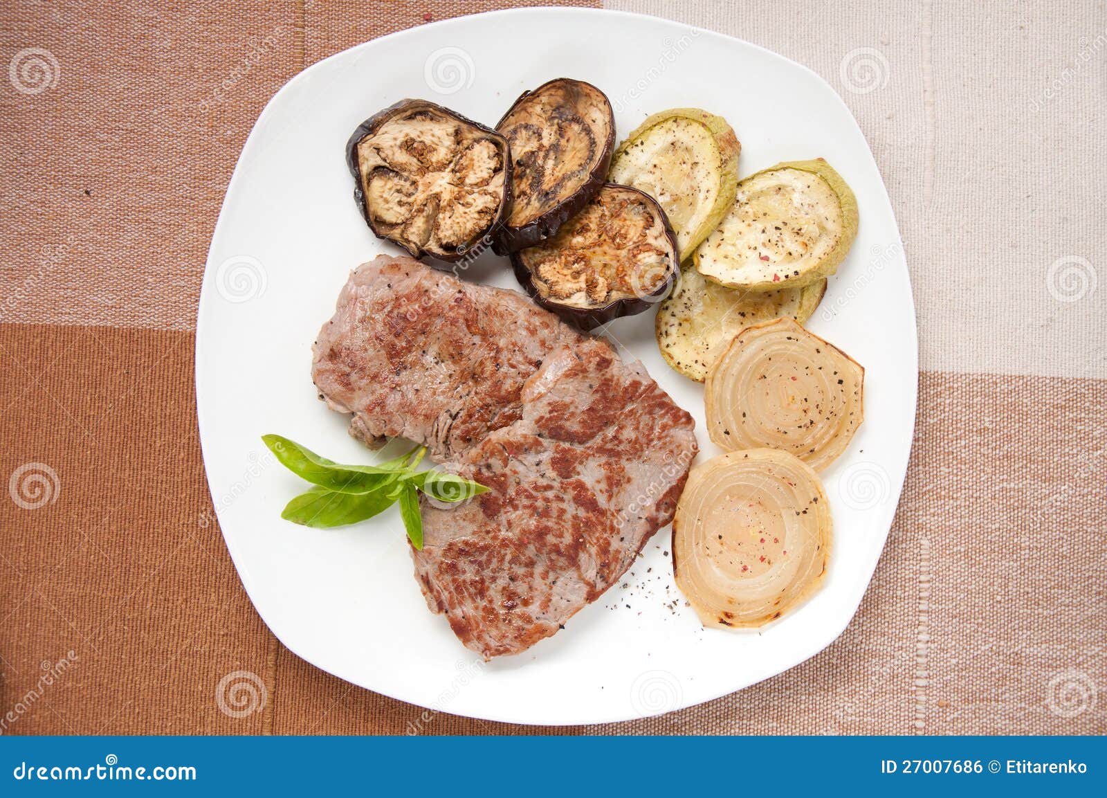 Veal Medallions with Zucchini,Eggplant Stock Photo Image of meat