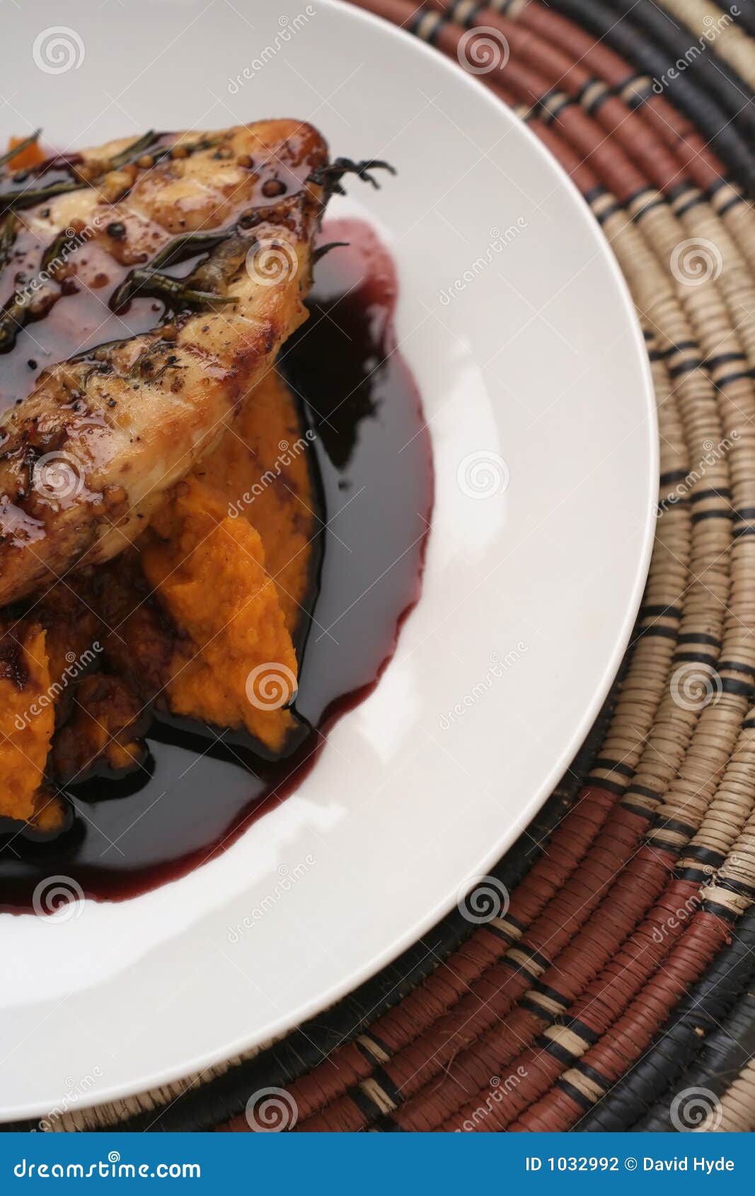 Veal, Pumpkin Mash and Red Wine Sauce Stock Photo Image of saucy