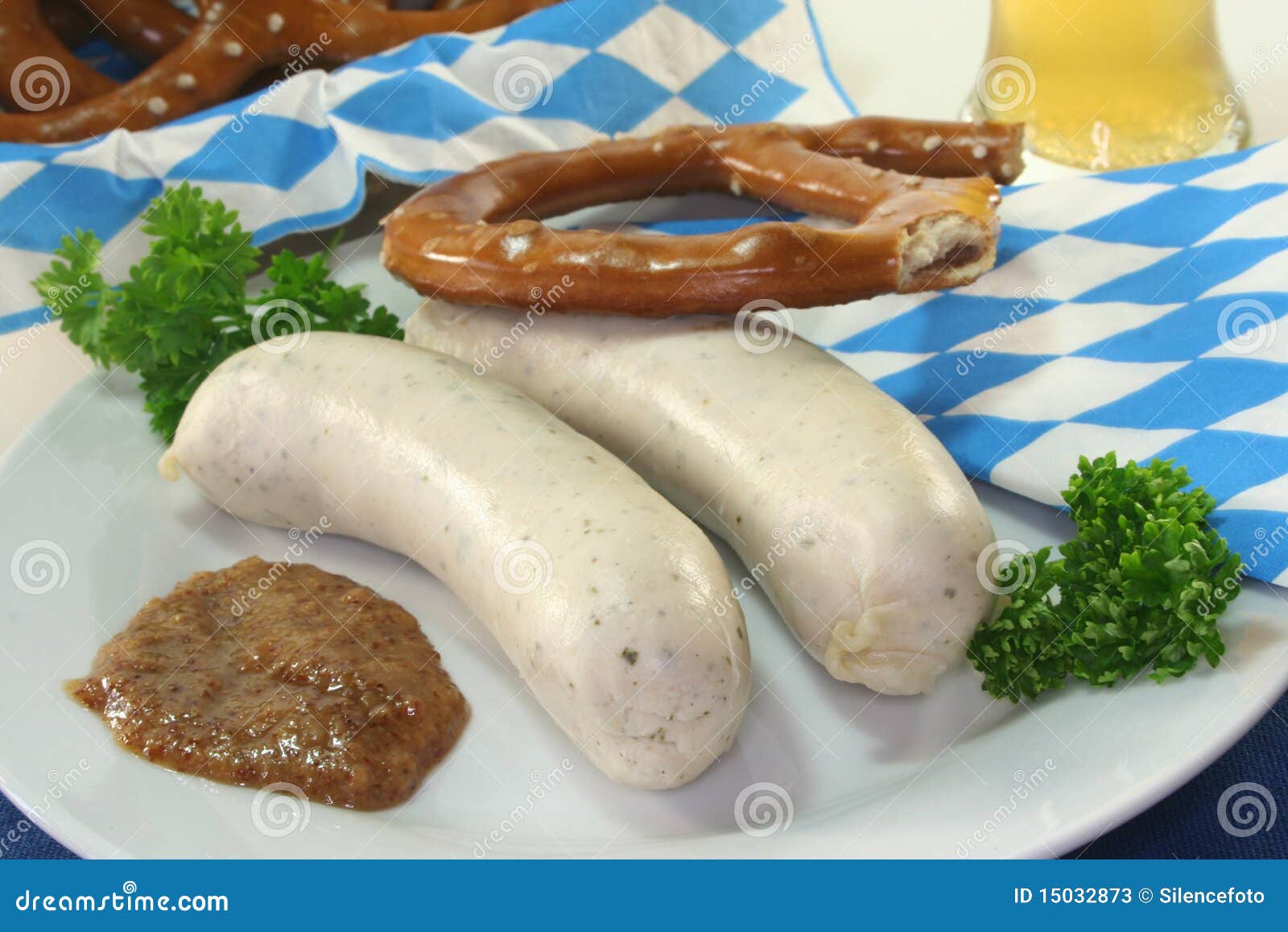 Veal sausage stock image. Image of pretzels, food, customs 15032873