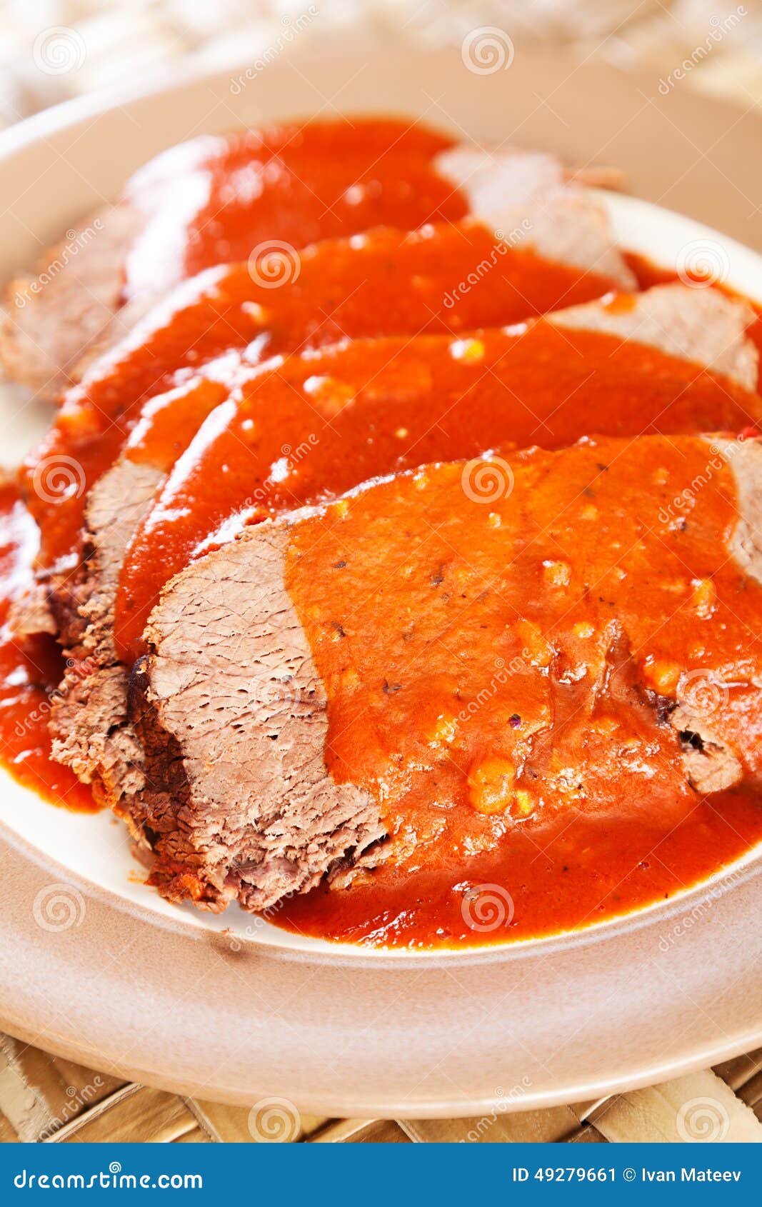 Veal with tomato sauce stock image. Image of still, drink 49279661