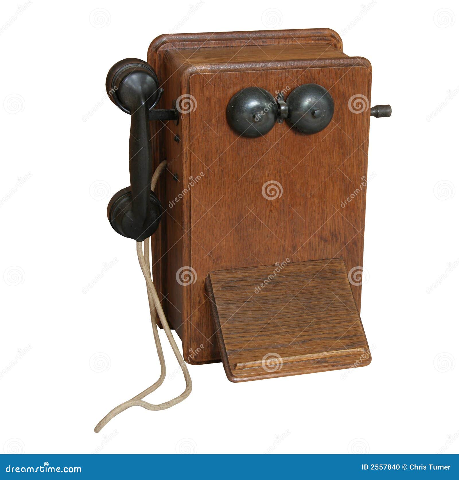 Vecchio telefono di legno fotografia stock. Immagine di colloquio 2557840
