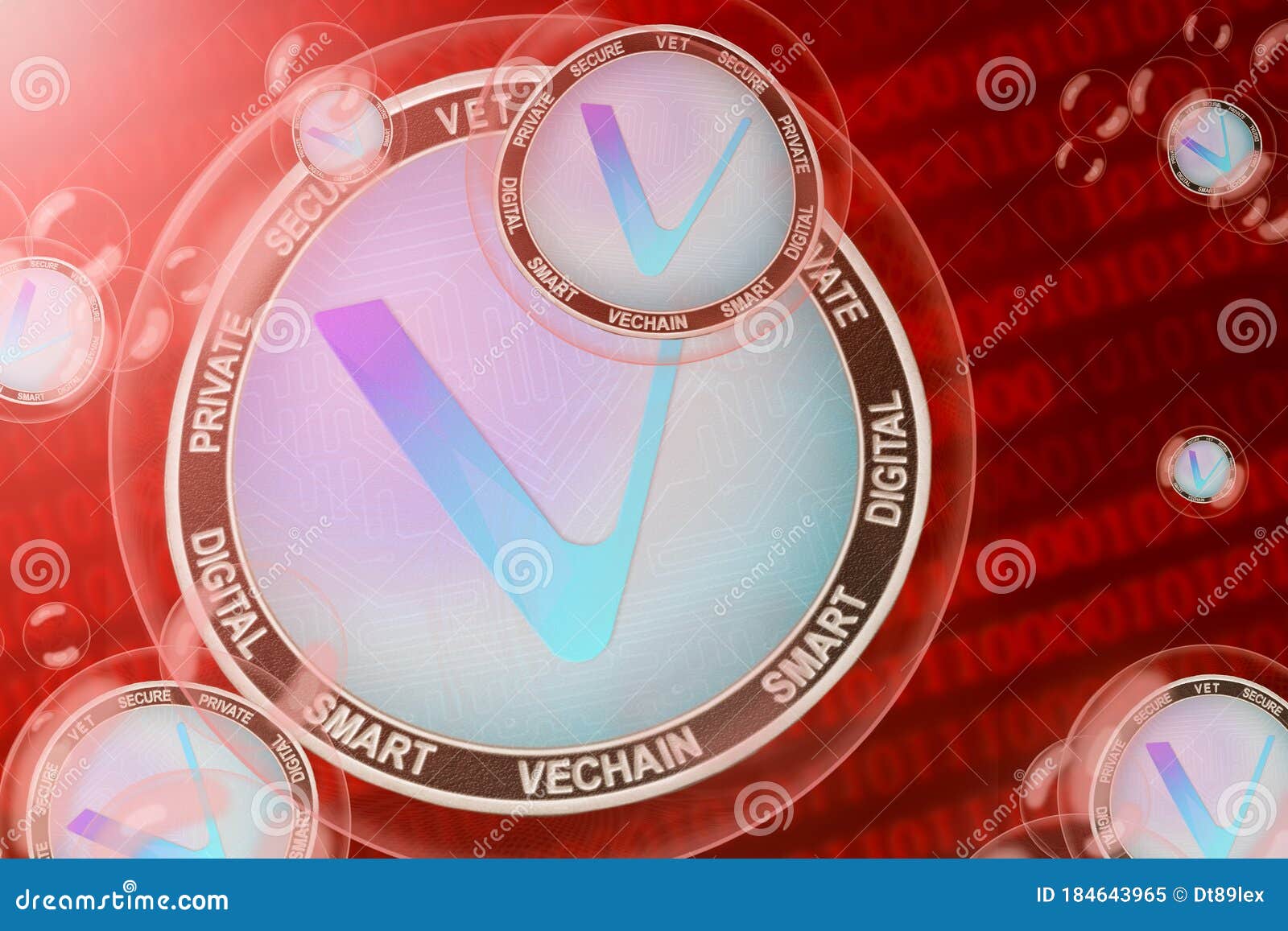 Vechain Vet Crash Bubble Vechain Vet Cryptocurrency Coins In A Bubbles On The Binary Code Background Stock Illustration Illustration Of Collapse Analytics 184643965