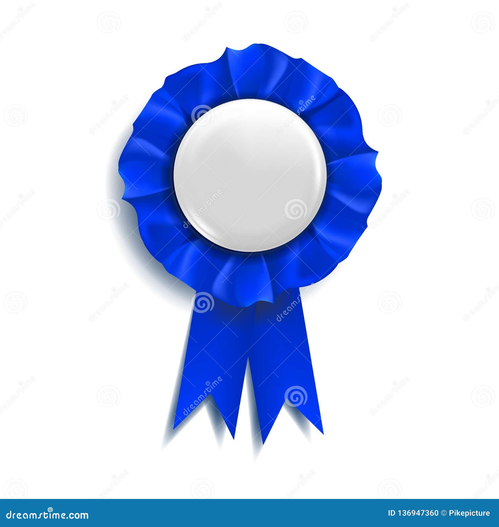 Ensemble De Rubans De Récompense Réalistes En Bleu Rosette De Prix