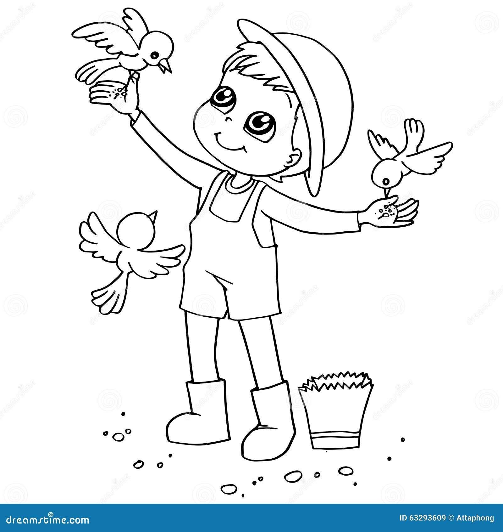 illustration stock vecteur d oiseaux d alimentation des enfants de livre de coloriage image