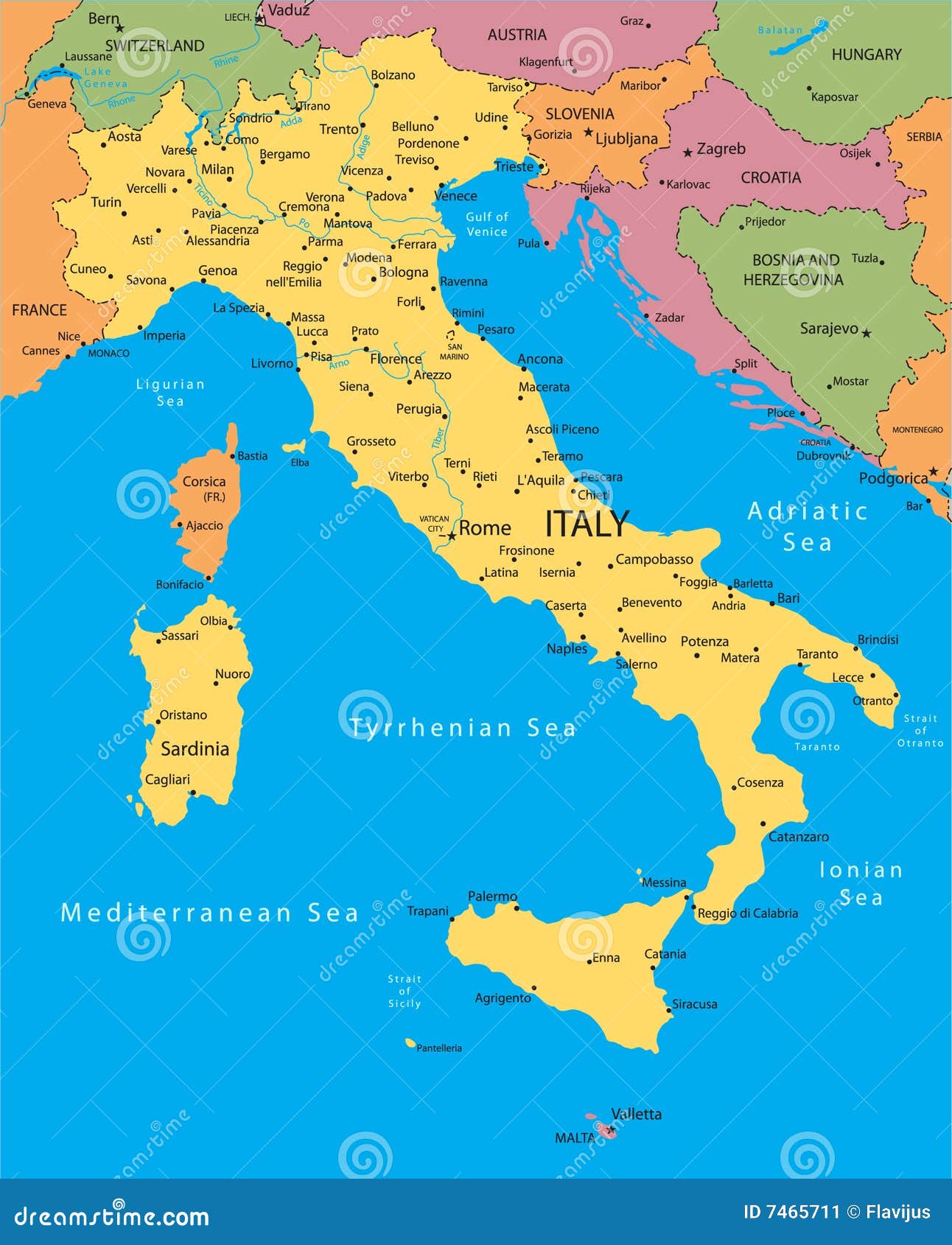 Vecteur De Carte De L Italie Illustration De Vecteur Illustration Du Couleur Detaille