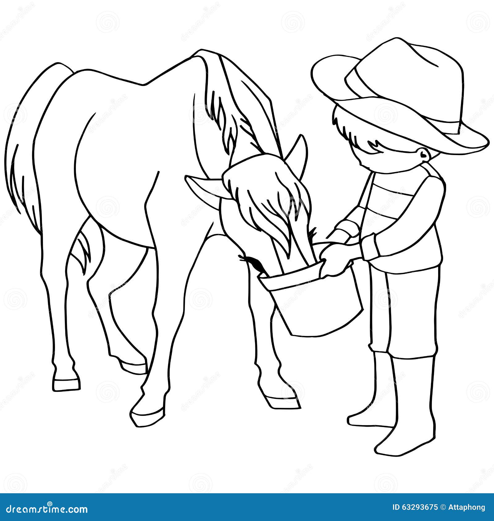 Vecteur De Chevaux D alimentation Des Enfants De Livre De alimentation cheval chevaux enfants