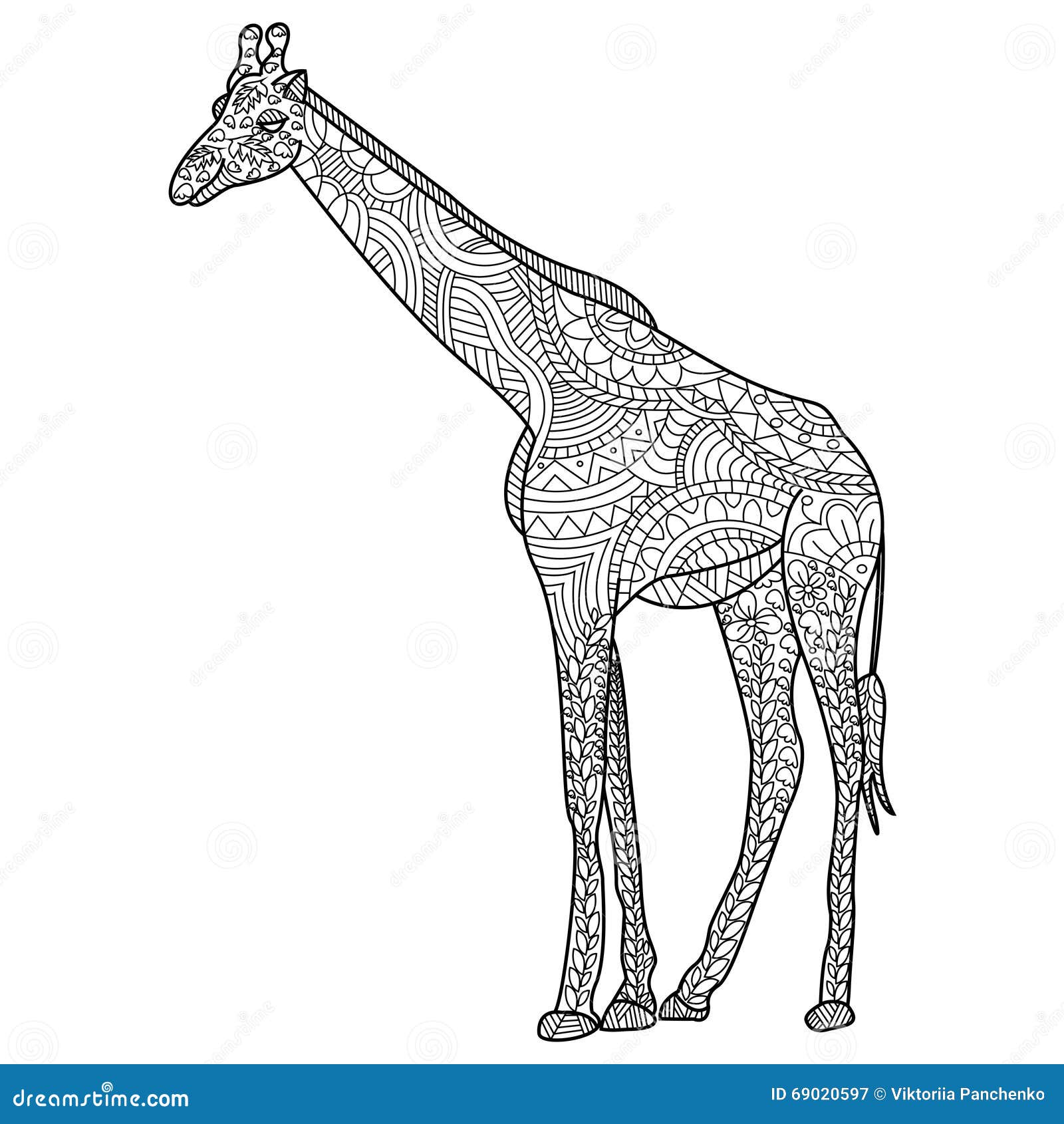 Plus d images similaires   Livre de coloriage de girafe pour le vecteur d adultes