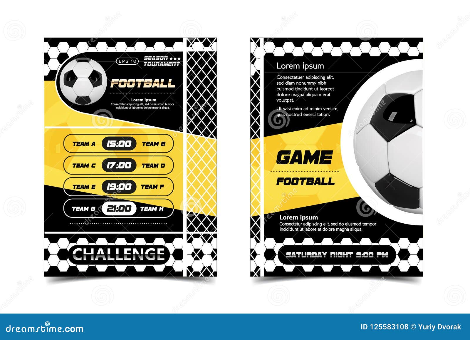 Vecteur De Conception D'affiche De Tournoi De Ligue De Football