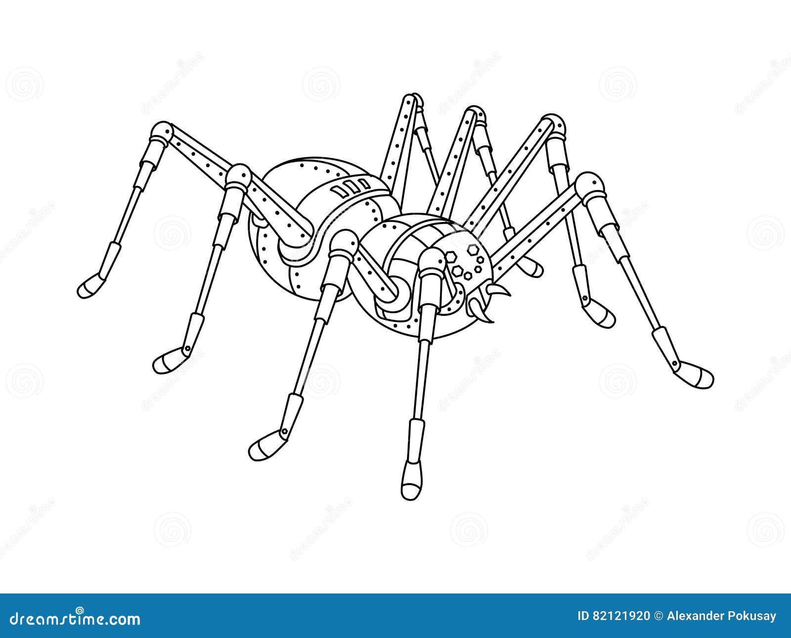 Vecteur De Livre De Coloriage D araignée De Style De Steampunk Libre de droits