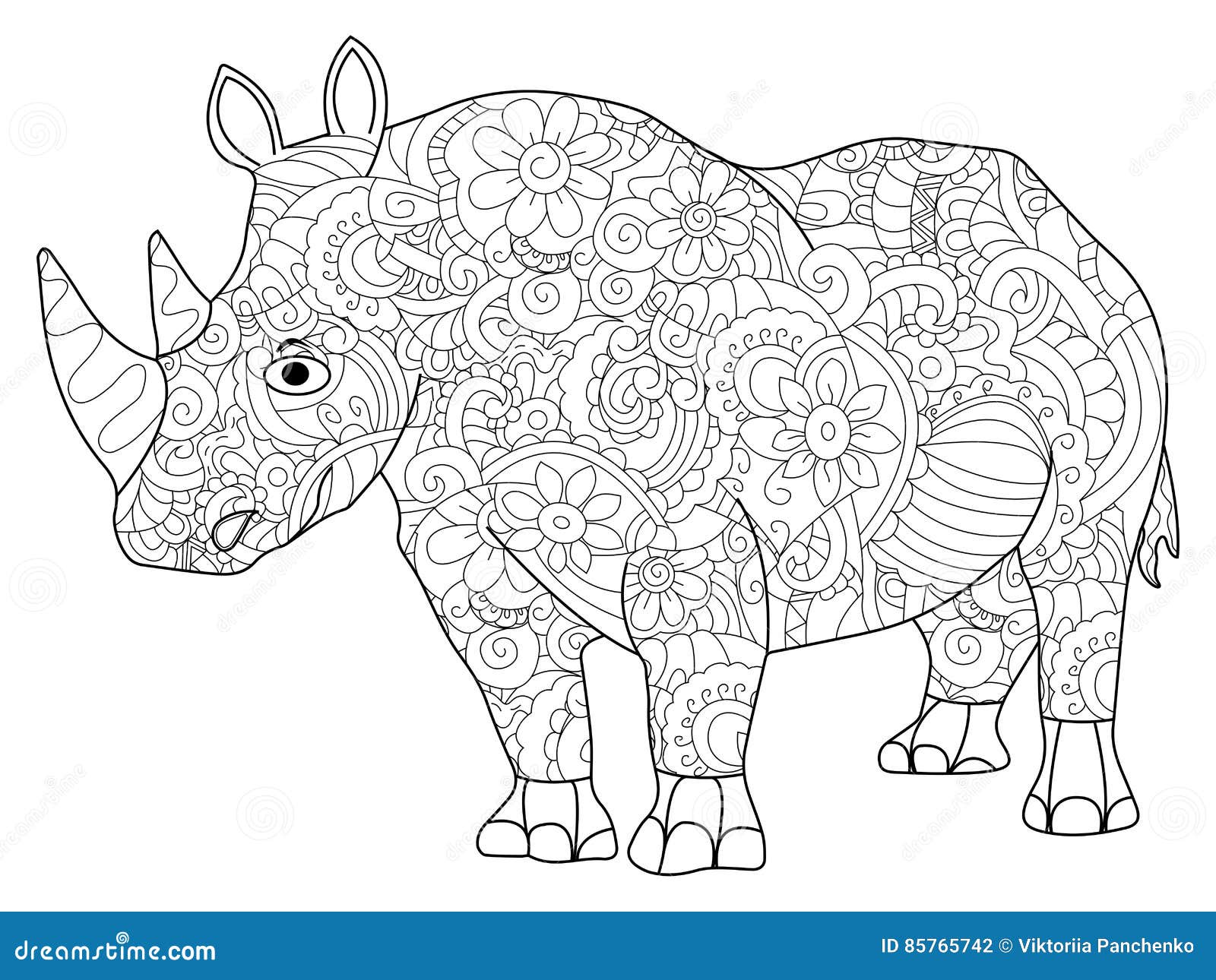 Vecteur de livre de coloriage d hippopotame pour des adultes