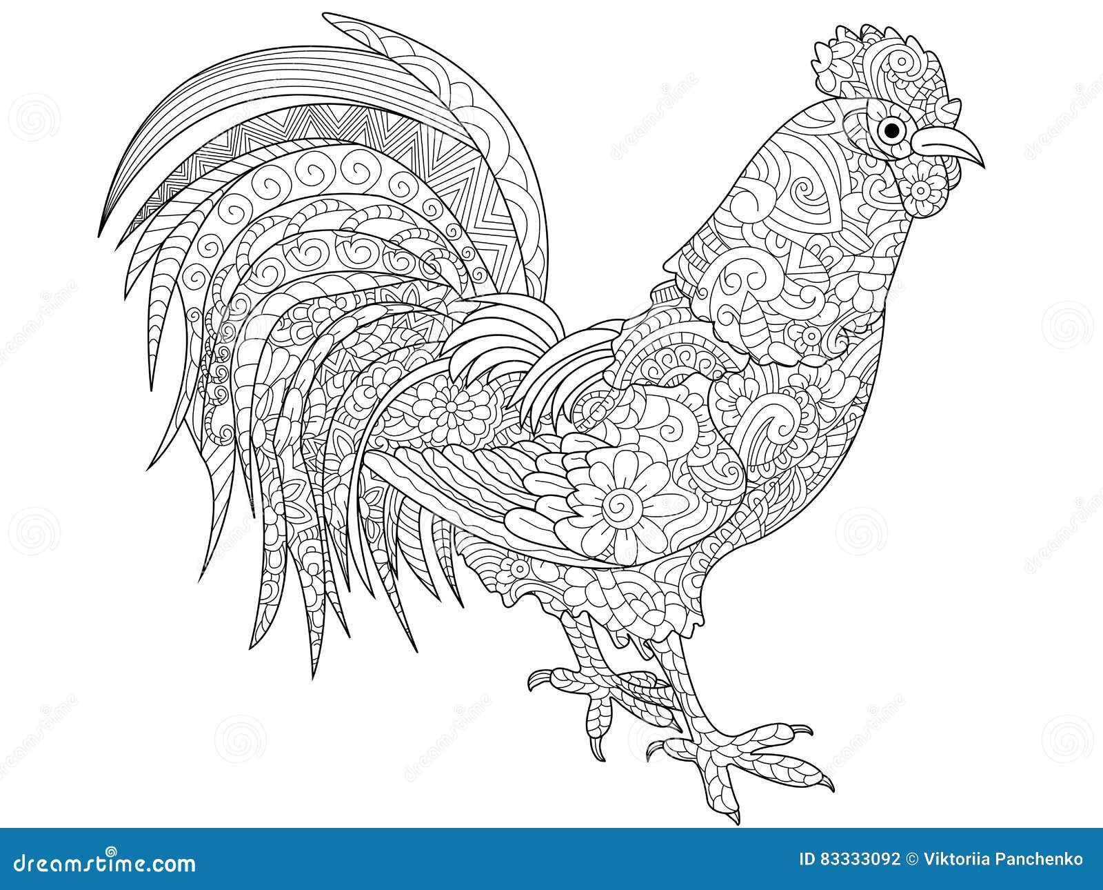 illustration stock vecteur de livre de coloriage de coq pour des adultes image