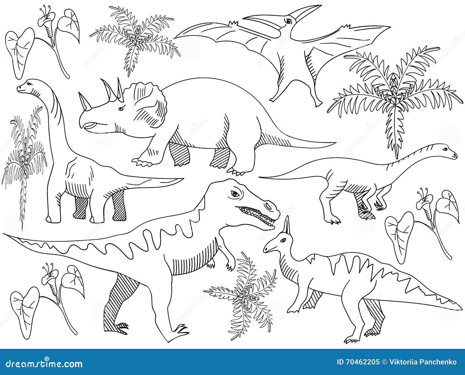 Vecteur de livre de coloriage de dinosaure pour des adultes