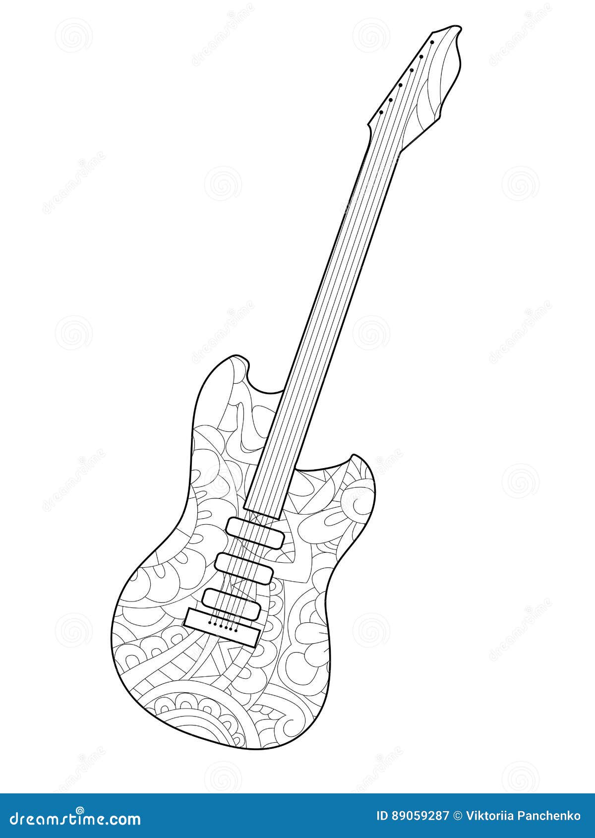 Vecteur De Livre De Coloriage De Guitare D'instrument De Musique Pour Des  Adultes Illustration de Vecteur - Illustration du instrument, coloration:  89059287