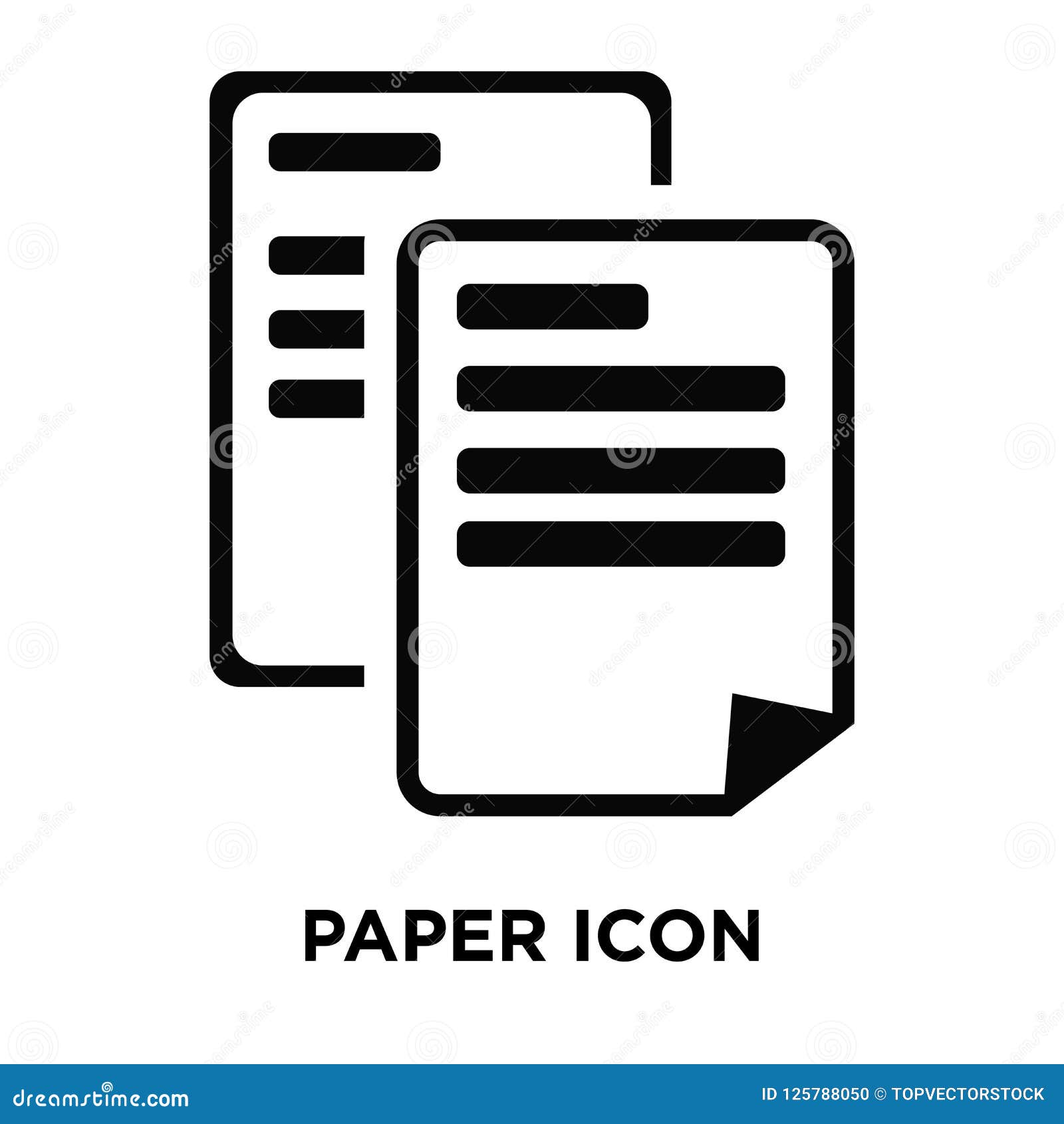 Le vecteur de papier d'icône d'isolement sur le fond blanc, concept de logo de papier se connectent le fond transparent, symbole noir rempli