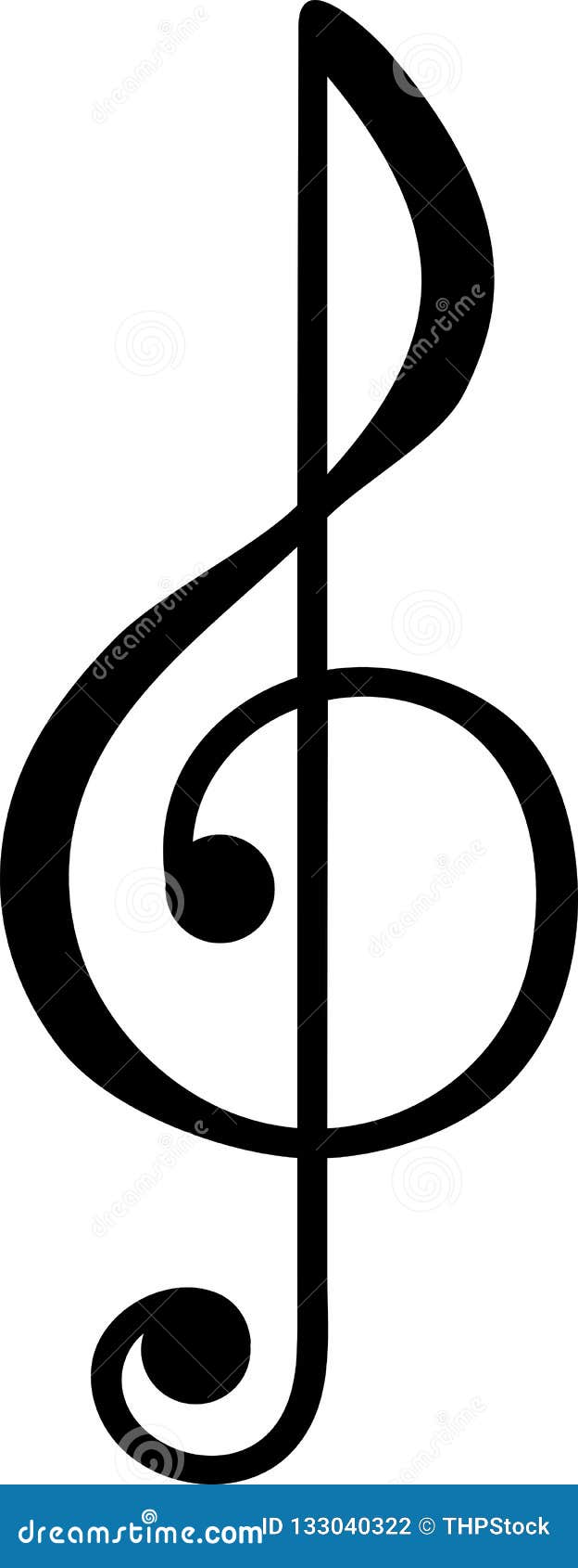 Vecteur De Symbole De Clef Triple Illustration de Vecteur