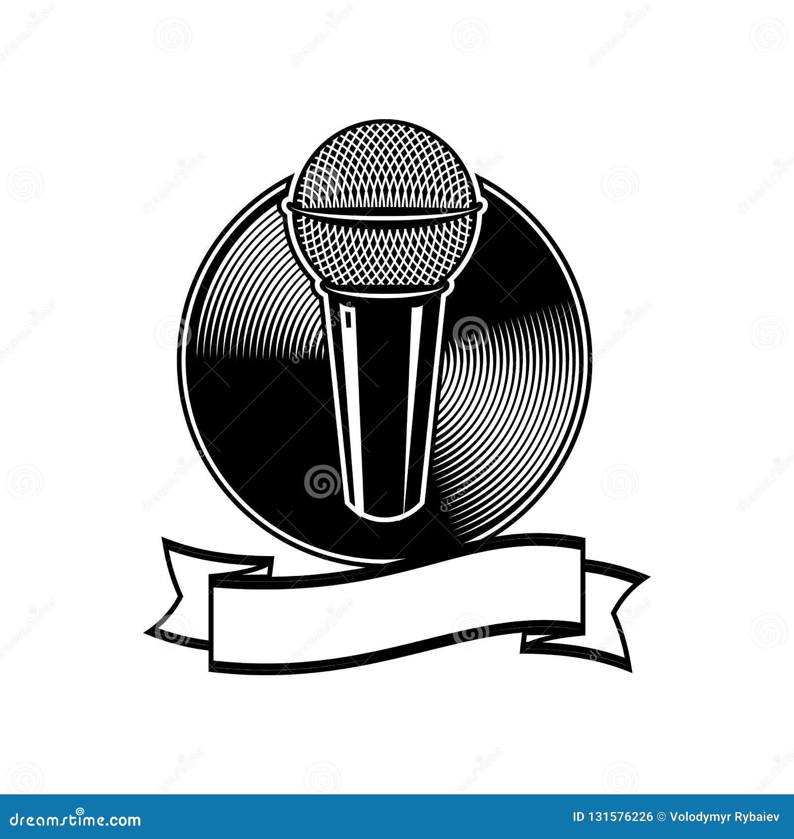 illustration vectorielle de micro microphone pour emblème de logo
