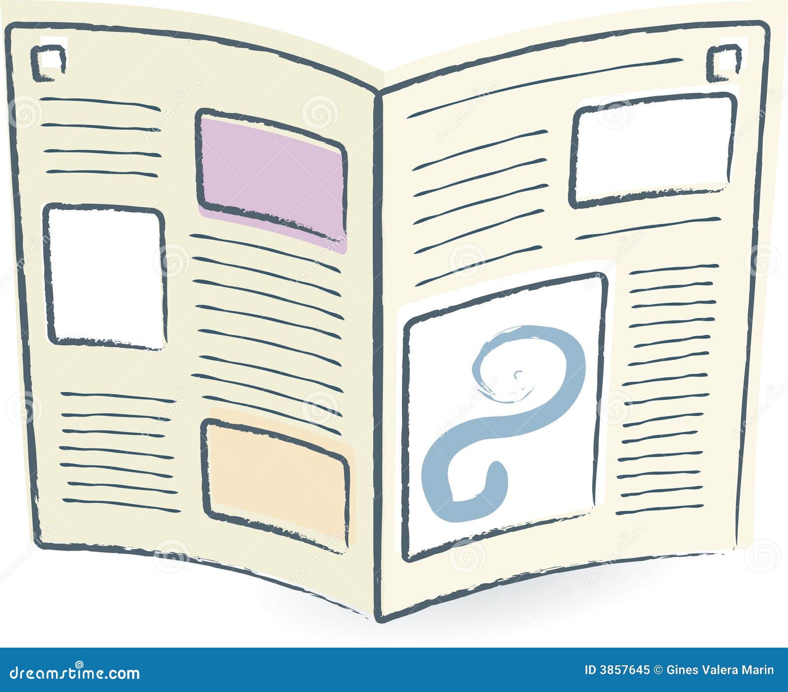 Vecteur ouvert de journal illustration de vecteur. Illustration du