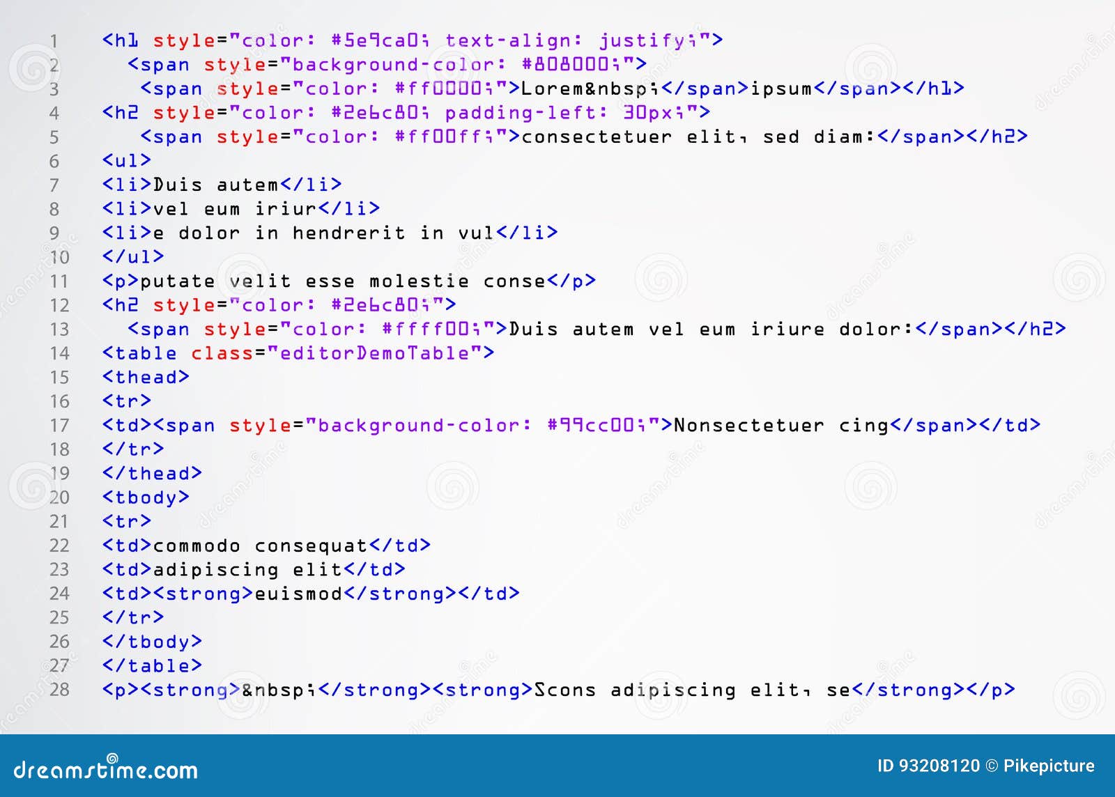 Vecteur Simple De Code De HTML Étiquettes Abstraites Colorées De