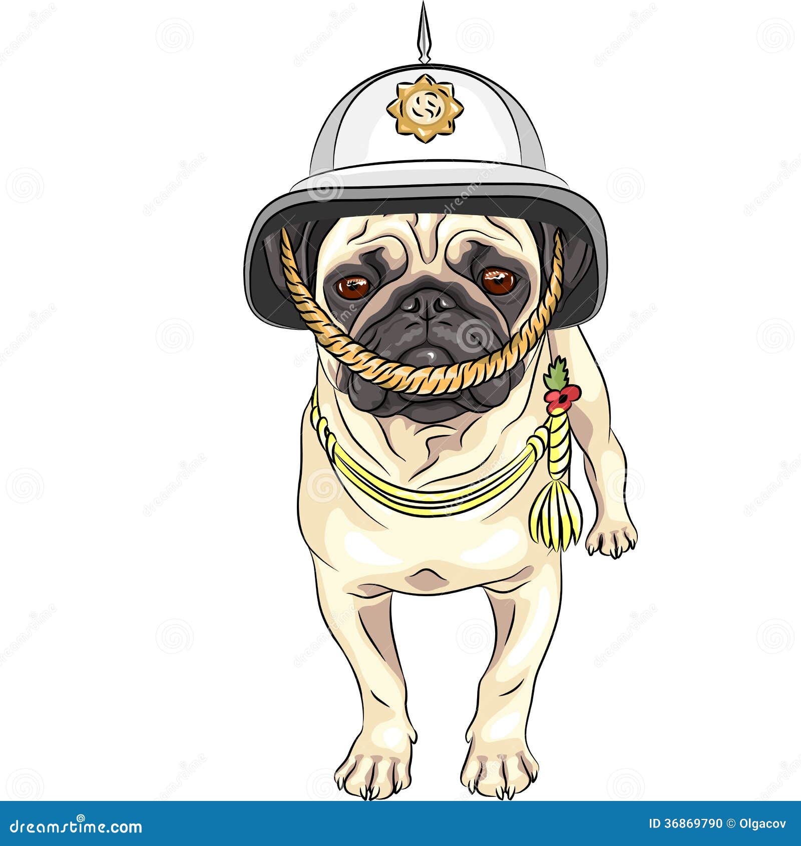Мопс в военной форме