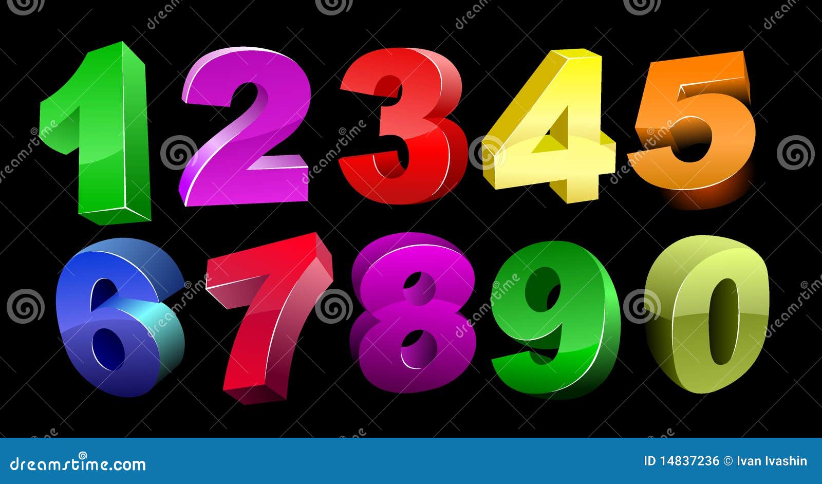 Download Vector 3d numbers stock vector. Illustration of candy ...