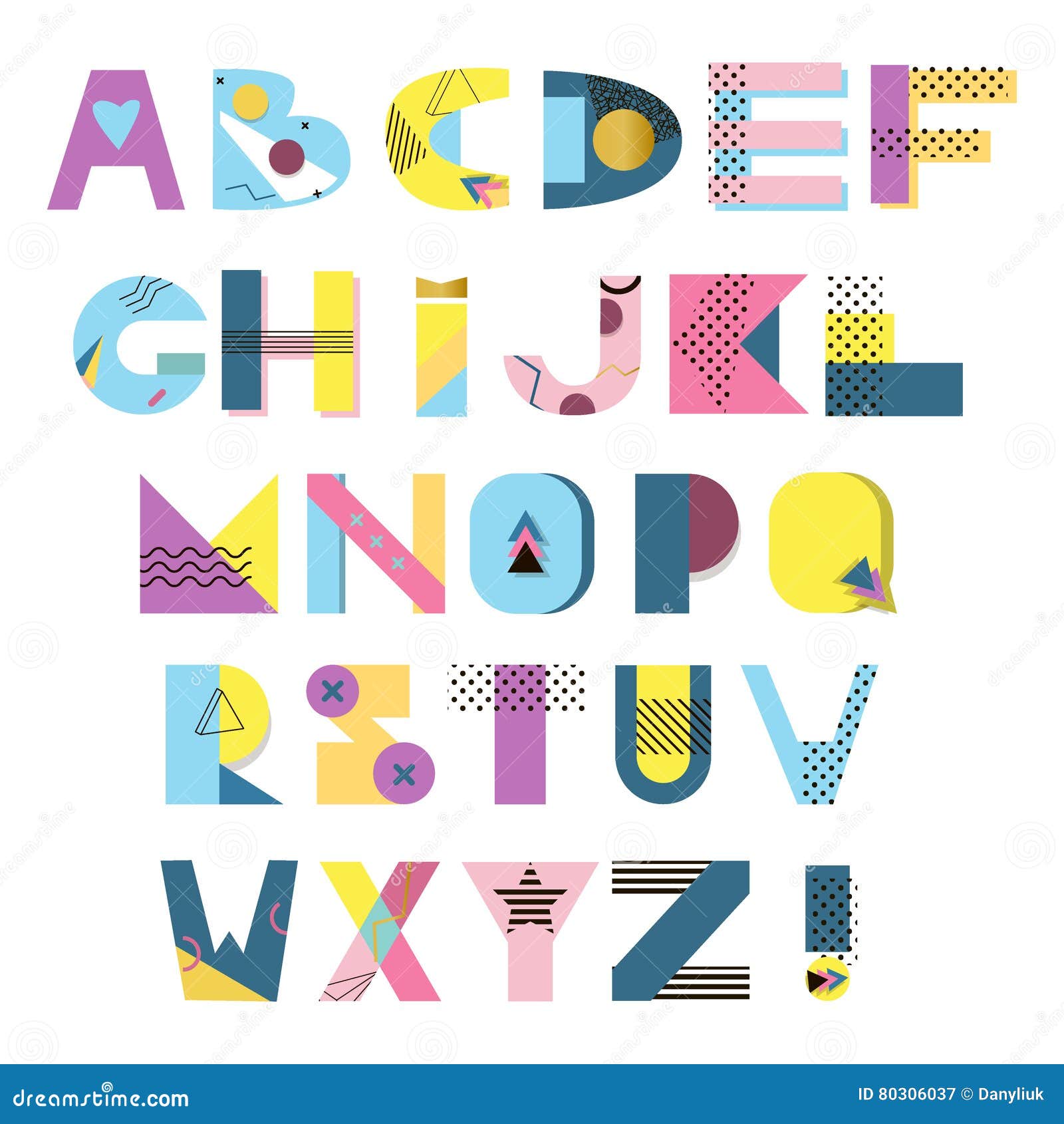 Vector abstract alphabet. stock vector. Illustration of colorful - 80306037