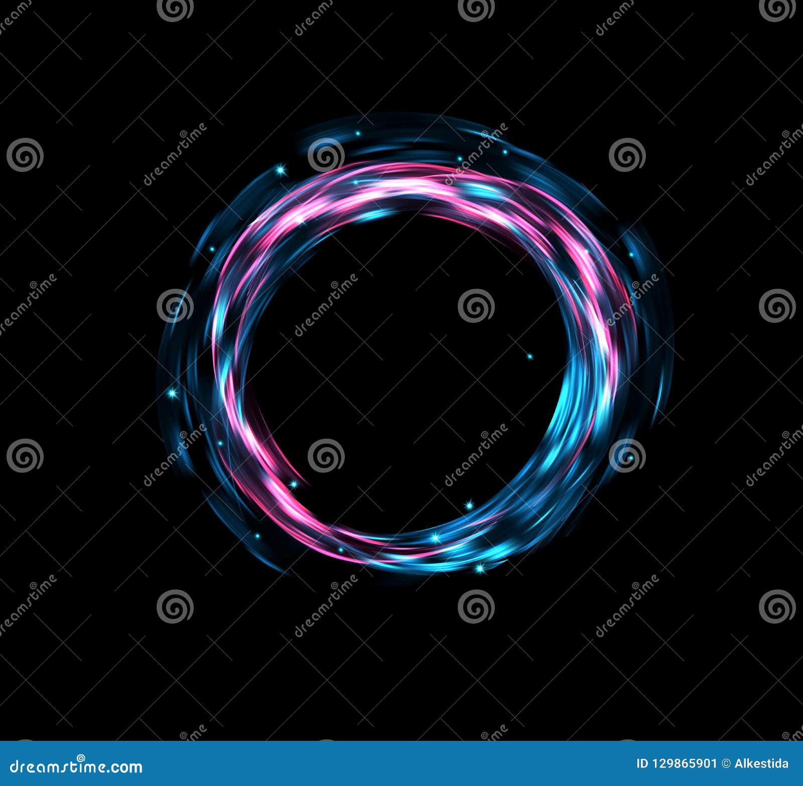  abstract background with glowing, bright, futuristic circle on a black background.  for , template, banner