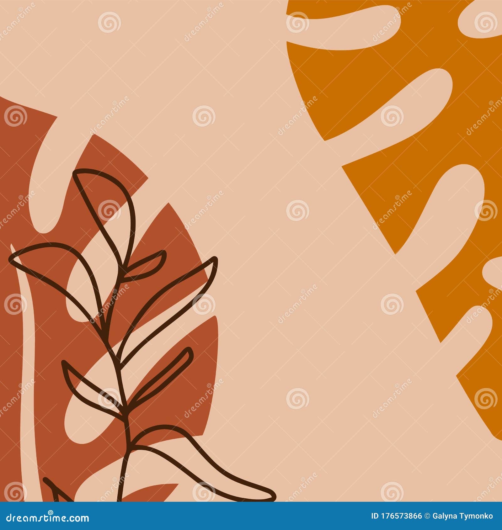 Vector Abstract Creative Leaves Background in Minimal Trendy Style in  Portrait with Copy Space for Text. Design Stock Vector - Illustration of  nature, curve: 176573866